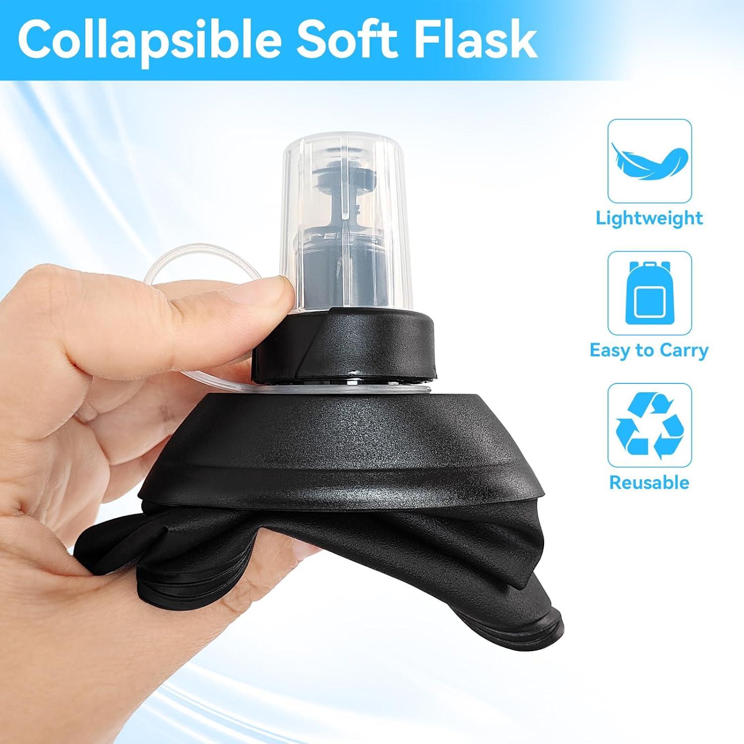 Botella de Agua Colapsable FR 150ml Negra para Correr