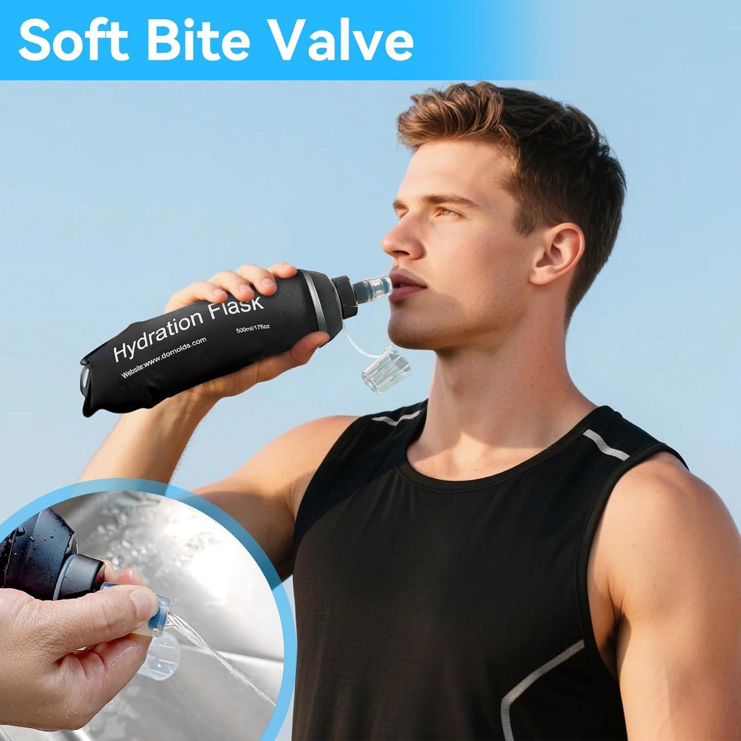 Botella de Agua Colapsable FR 150ml Negra para Correr