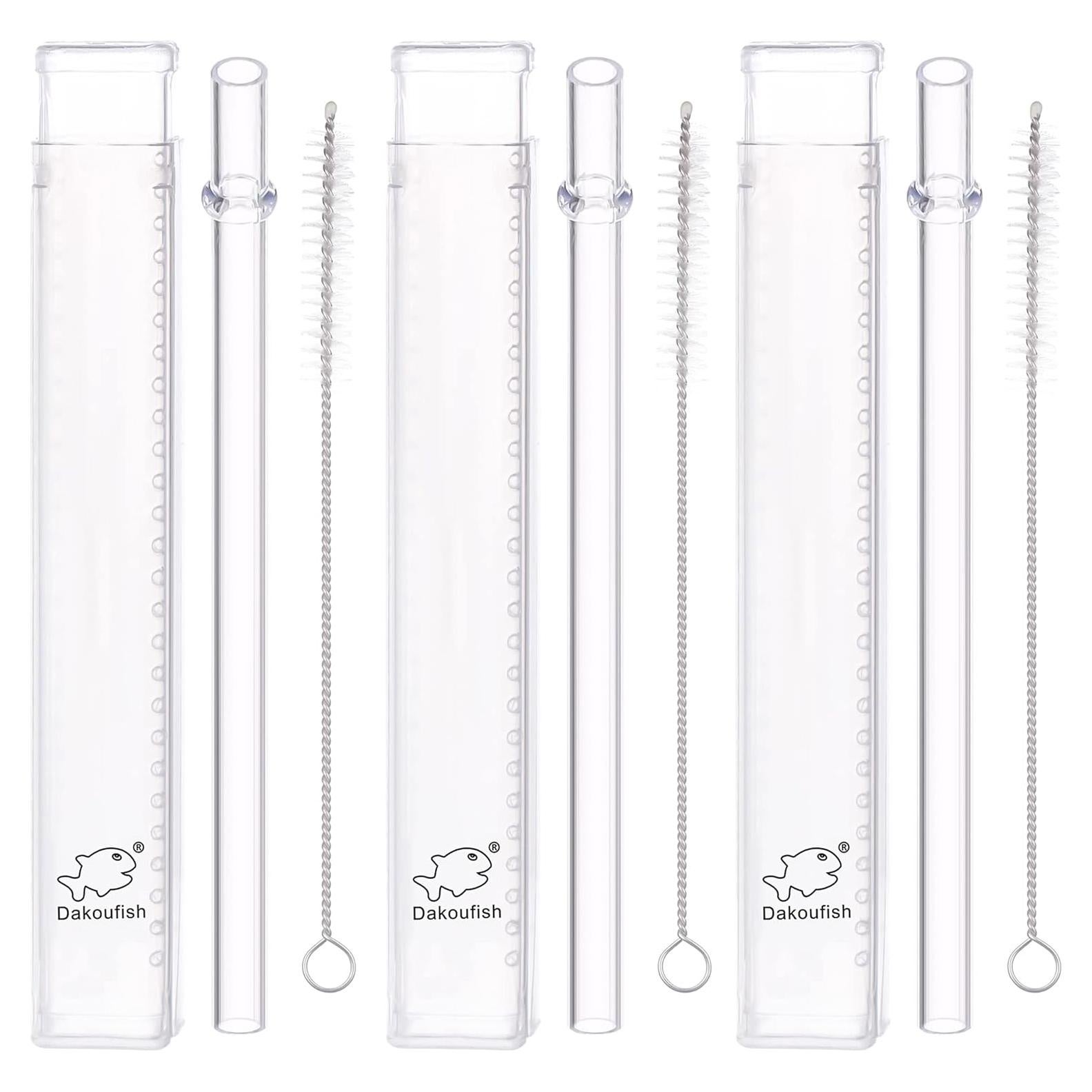 Popotes Reutilizables Dakoufish 15.24 cm con Caja y Cepillo