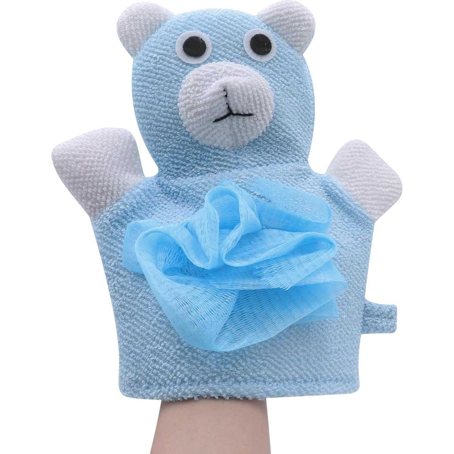 Esponja de Baño de Malla Caviotess Oso Azul Exfoliante
