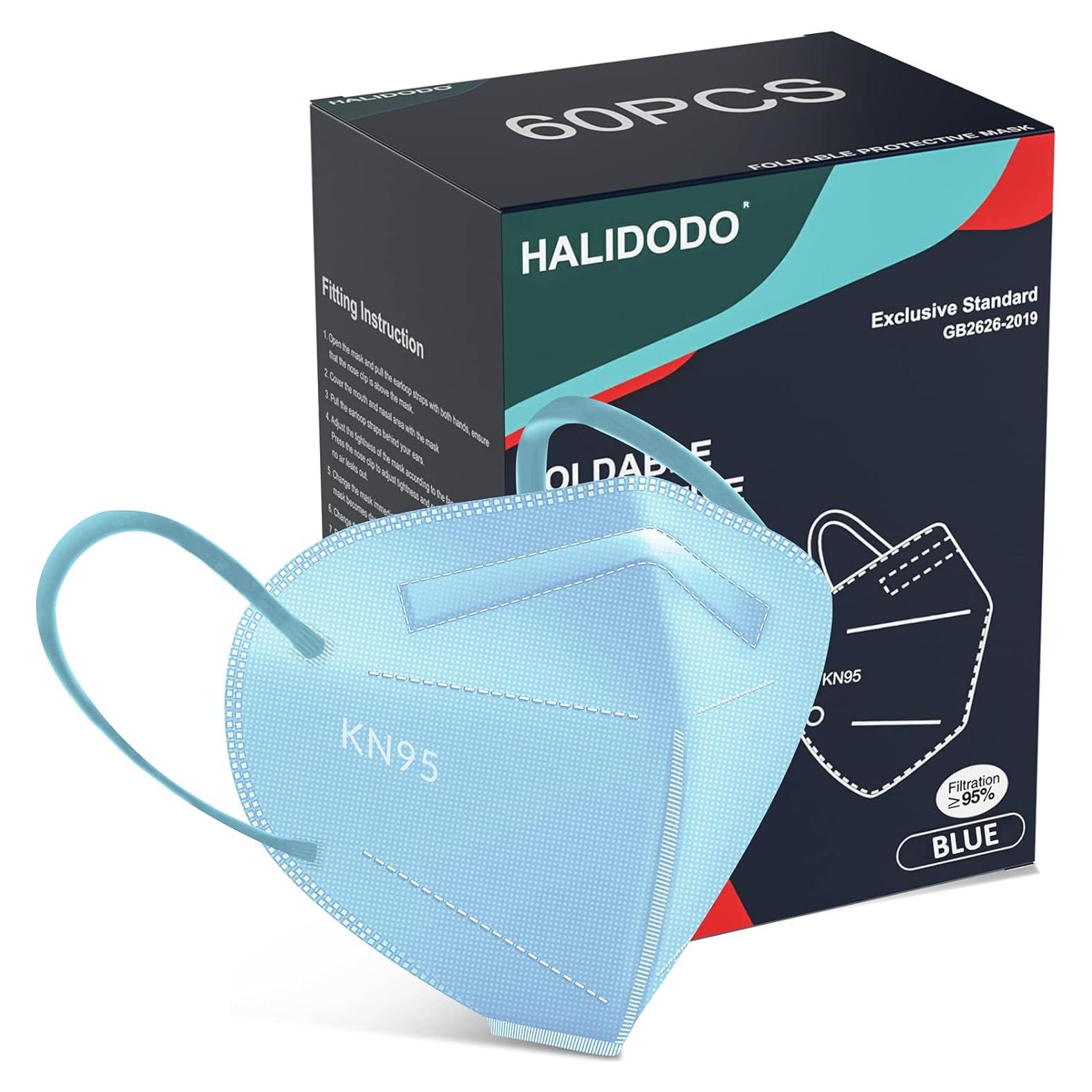 Mascarilla KN95 HALIDODO 5 Capas Transpirable Azul