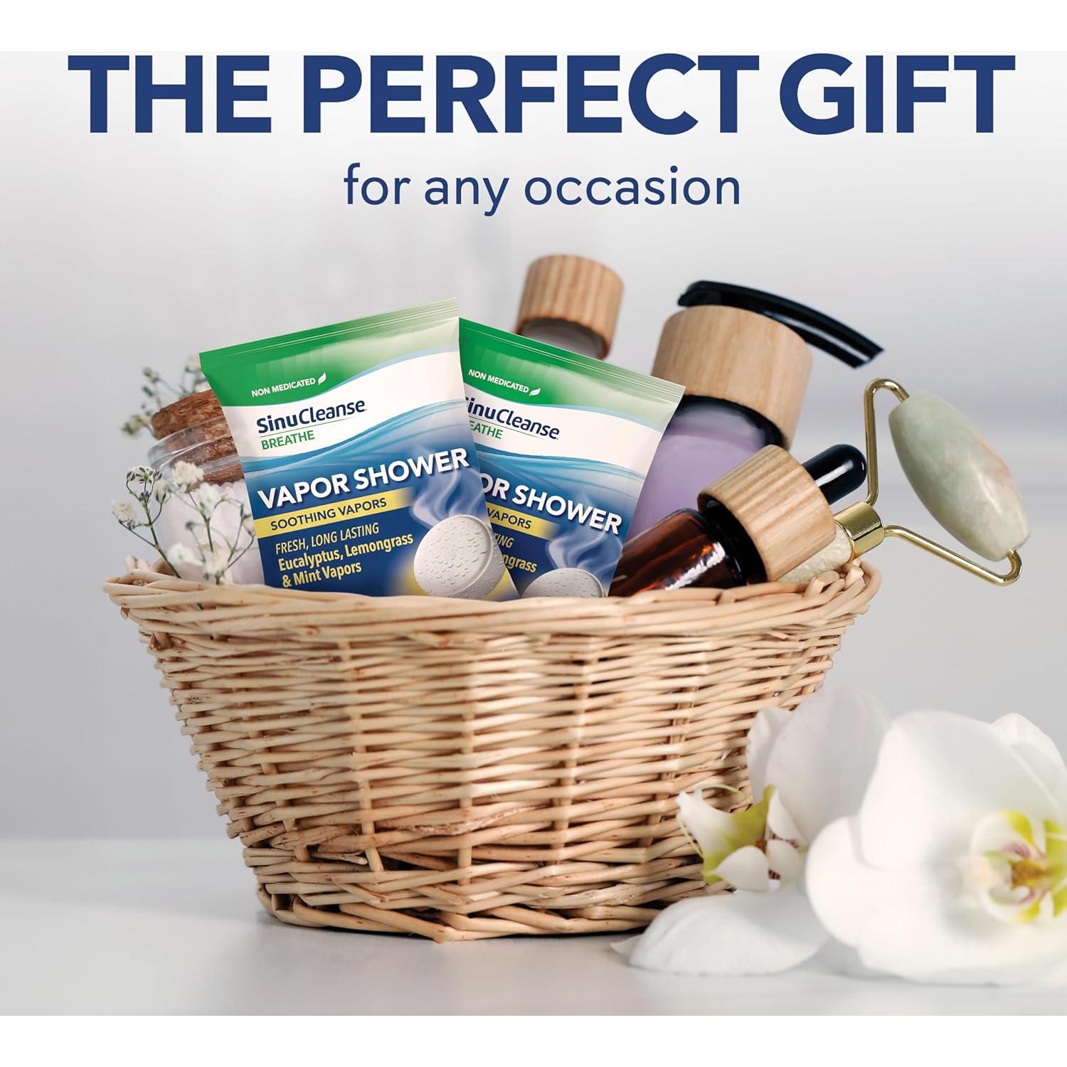 Sinucleanse Vapor Shower Steamers, All Natural Lemongrass, Eucalyptus & Mint Aromatherapy, 12 Extra Large Vapor Shower Tablets, Relaxation and Spa Gifts for Women and Men, Made in USA