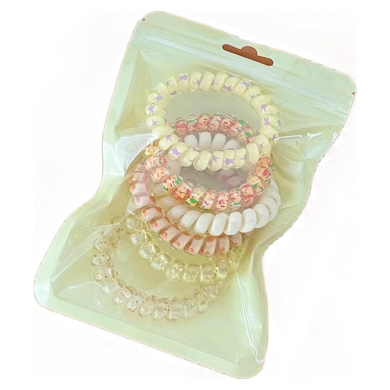 Tiras de Cabello Espirales Chuchu, 6pcs Multicolores 5cm