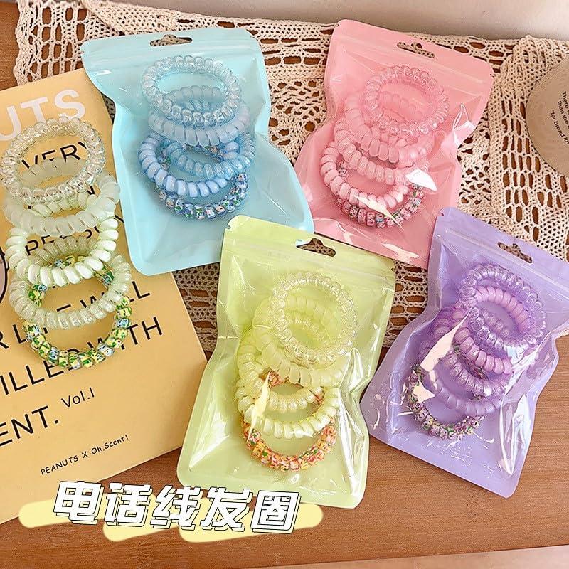 Tiras de Cabello Espirales Chuchu, 6pcs Multicolores 5cm