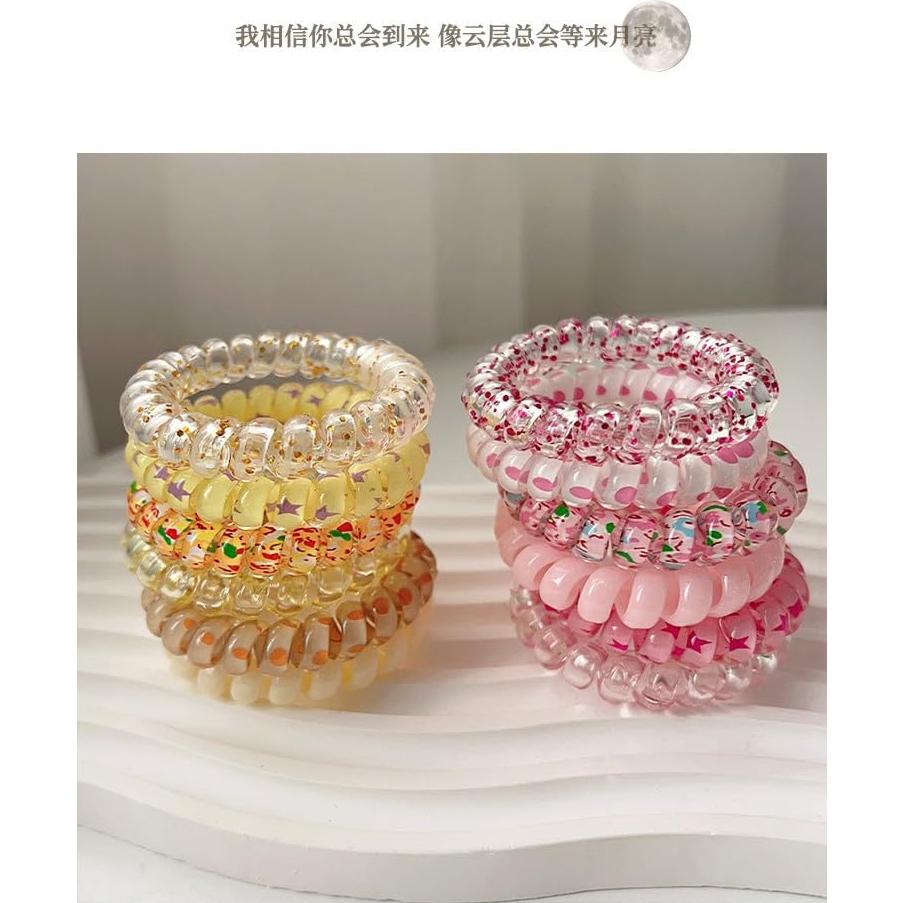 Tiras de Cabello Espirales Chuchu, 6pcs Multicolores 5cm