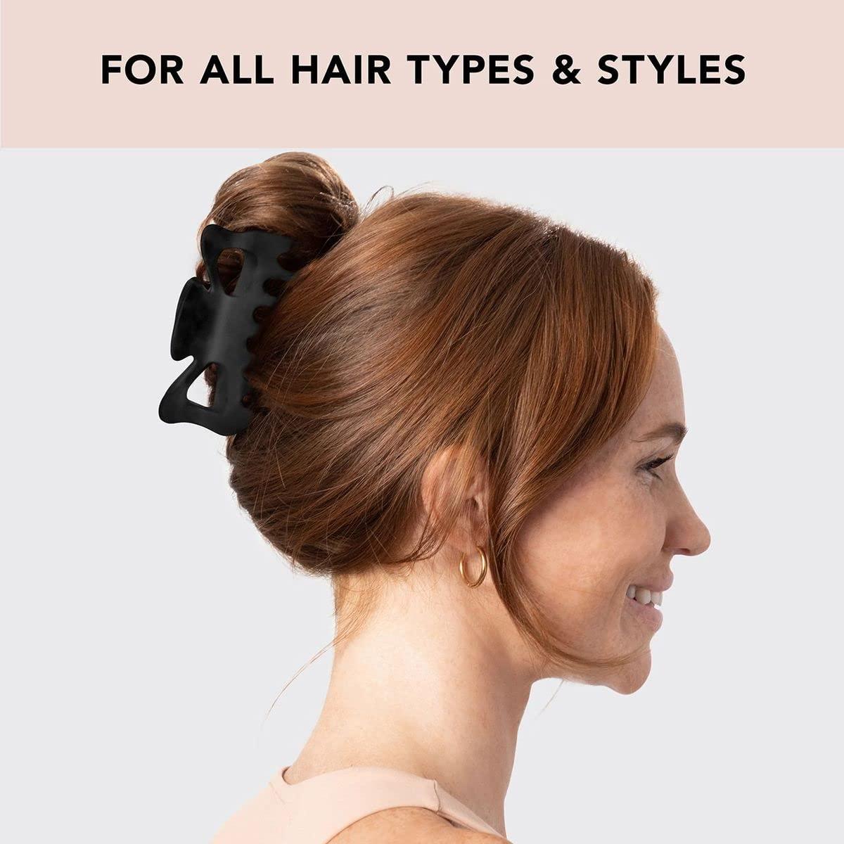 Clip de Garra Grande Kitsch para Cabello Grueso - Negro, 1pc