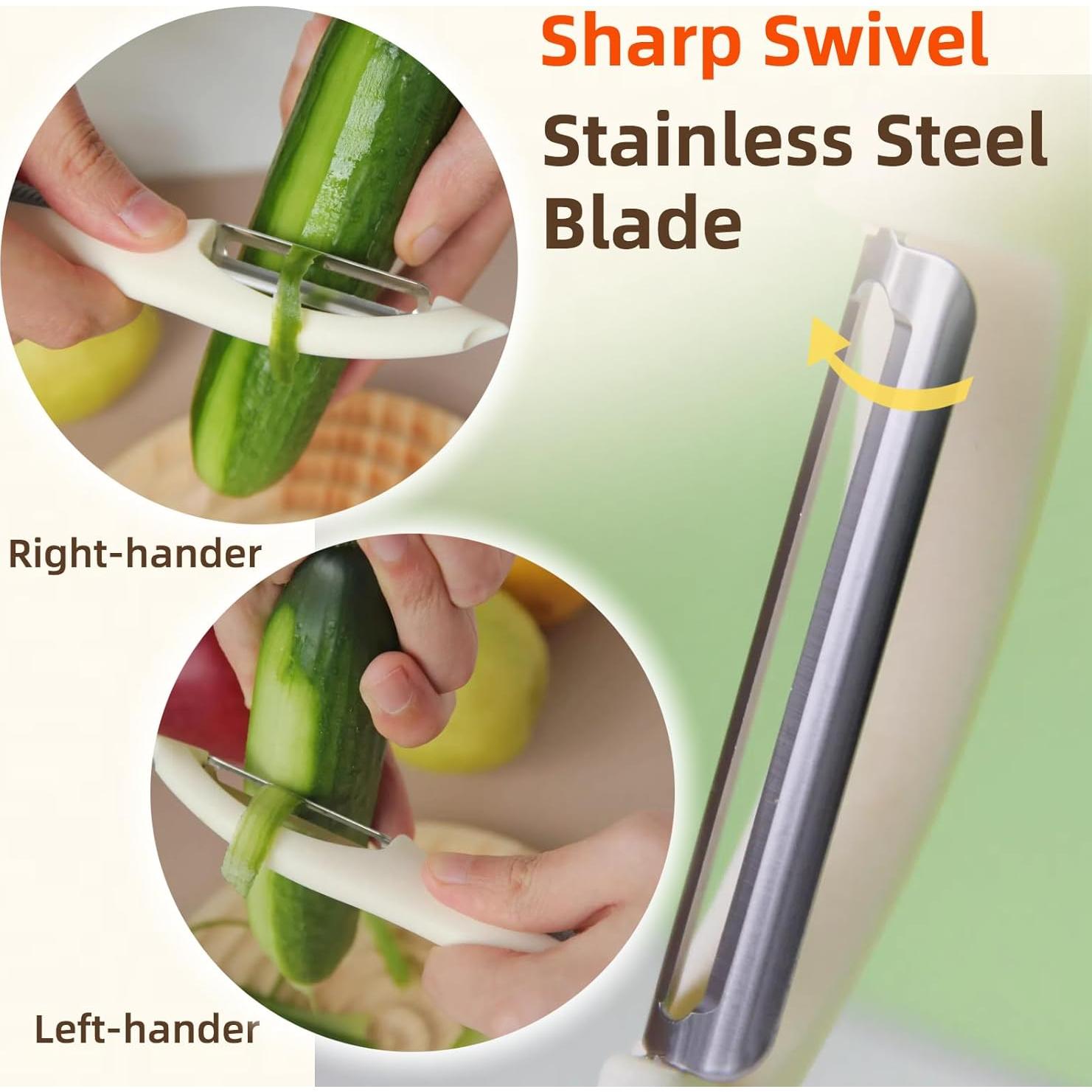 Pelador de Verduras y Frutas UdealTopia Acero Inoxidable Verde