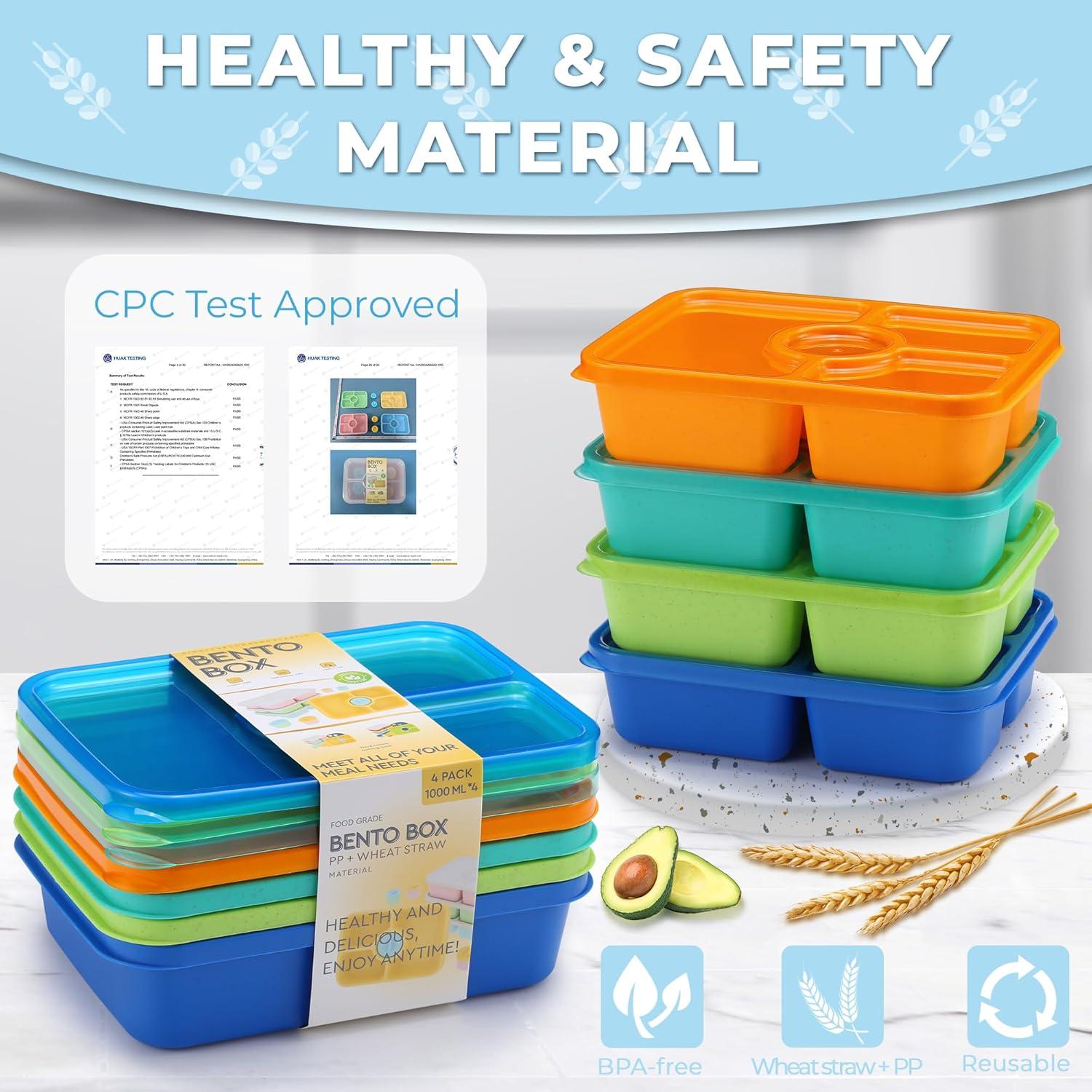 Juego de 4 Contenedores Bento GadgBlizza 1000 ml Apilables