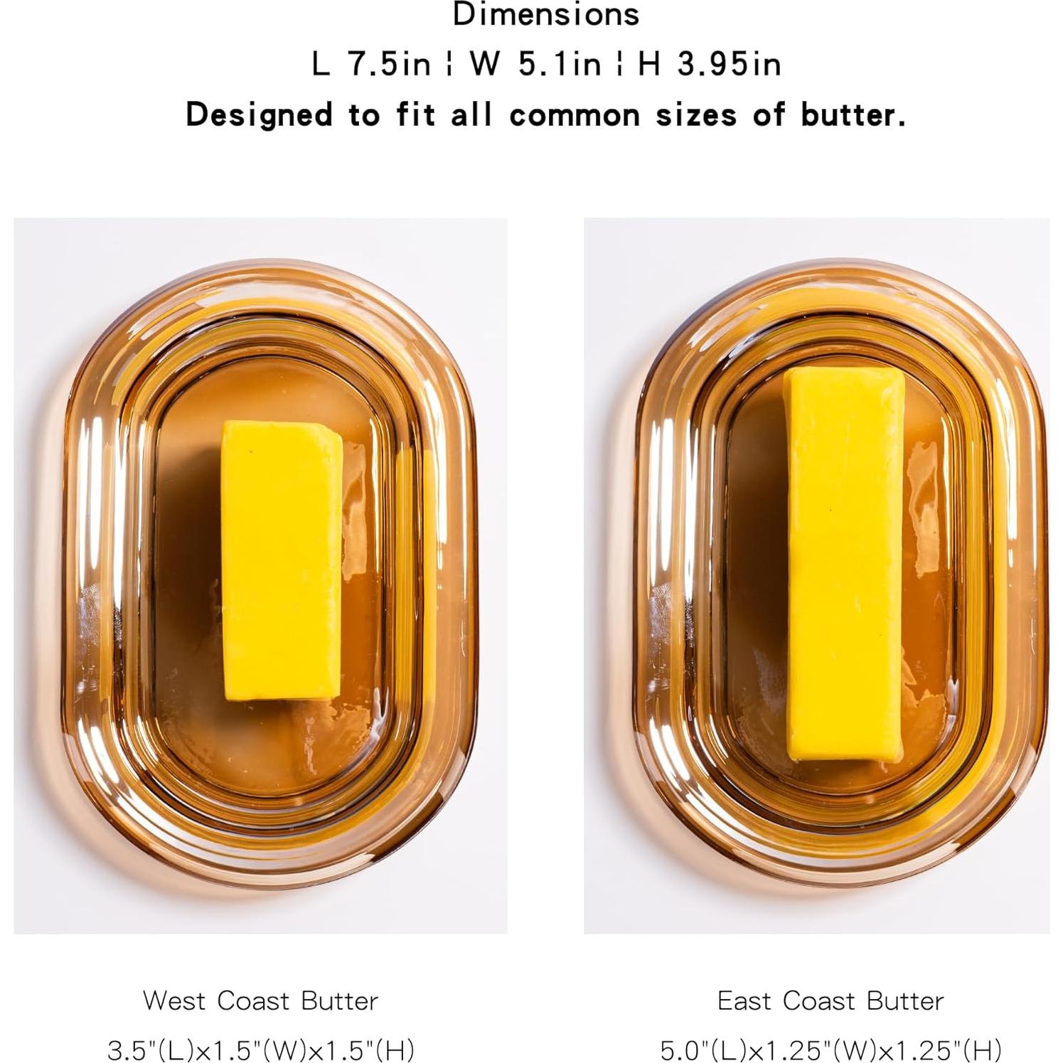 Plato de Mantequilla de Vidrio QIANCHANG Ovalado Champagne 19cm