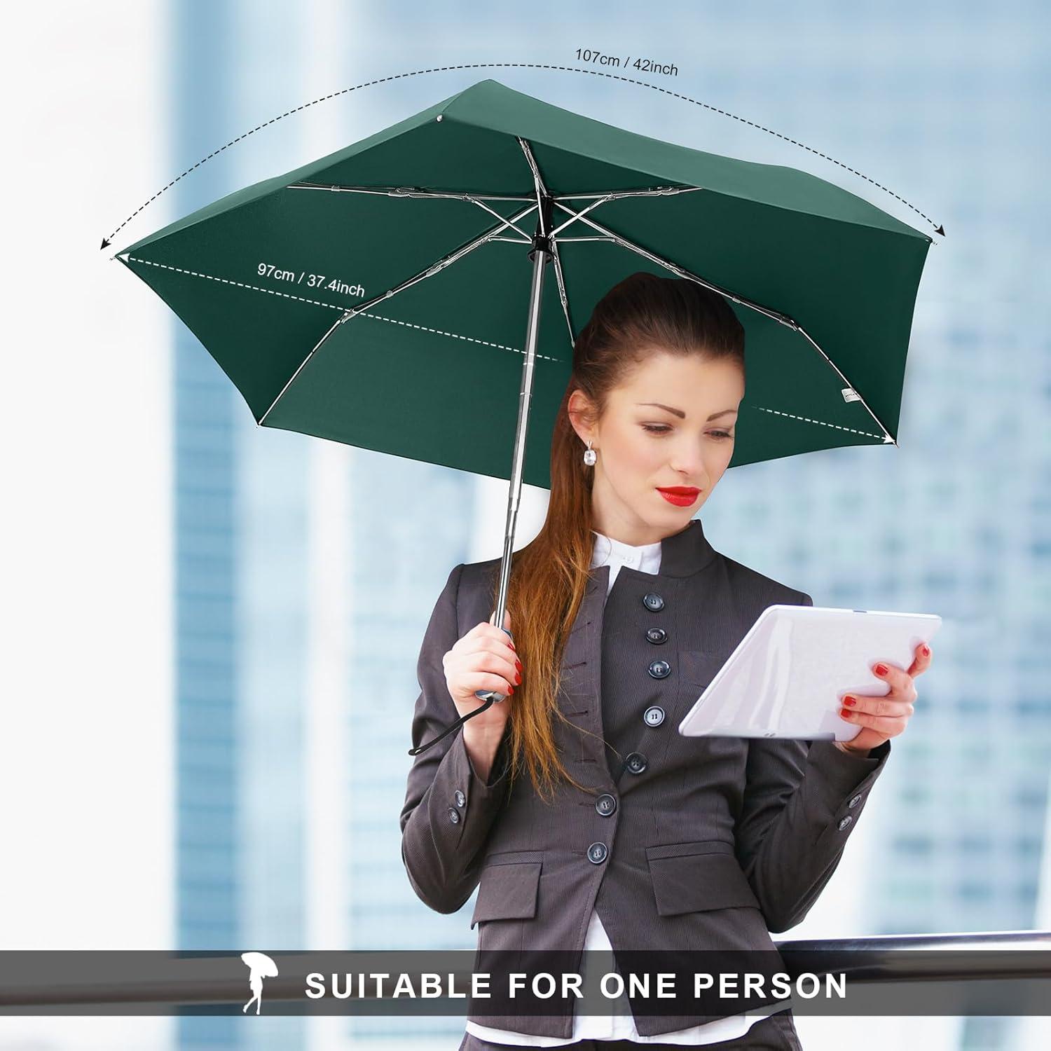 Paraguas Compacto LEAGERA Mini Plegable Impermeable 42cm