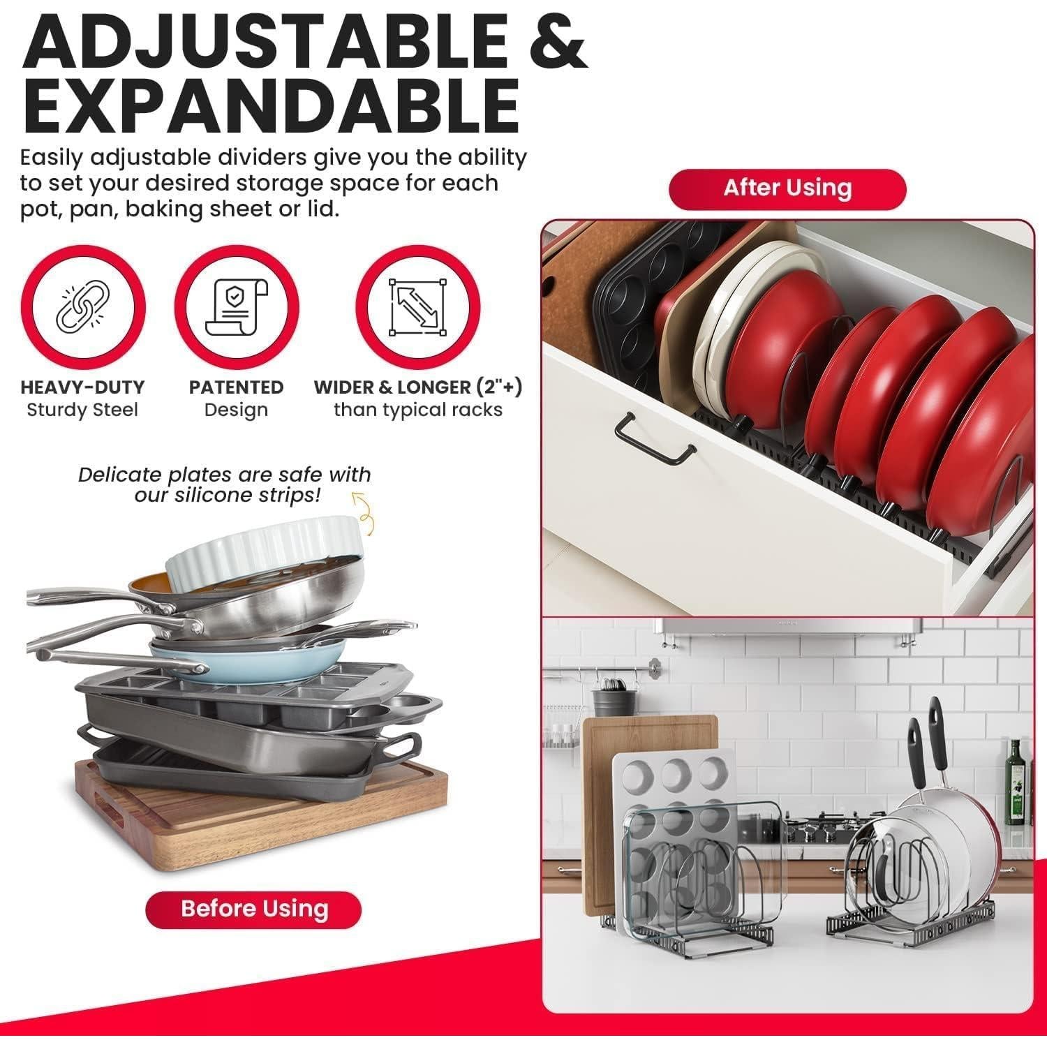 Organizador Expandible para Sartenes y Tapas Better Things Home