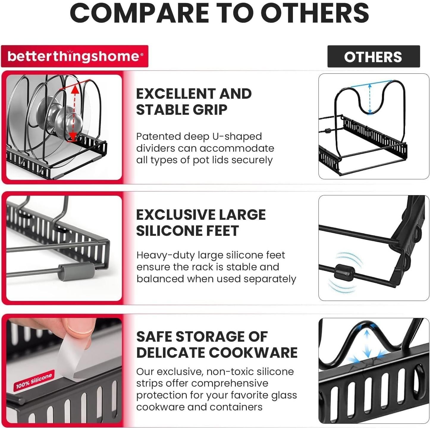 Organizador Expandible para Sartenes y Tapas Better Things Home