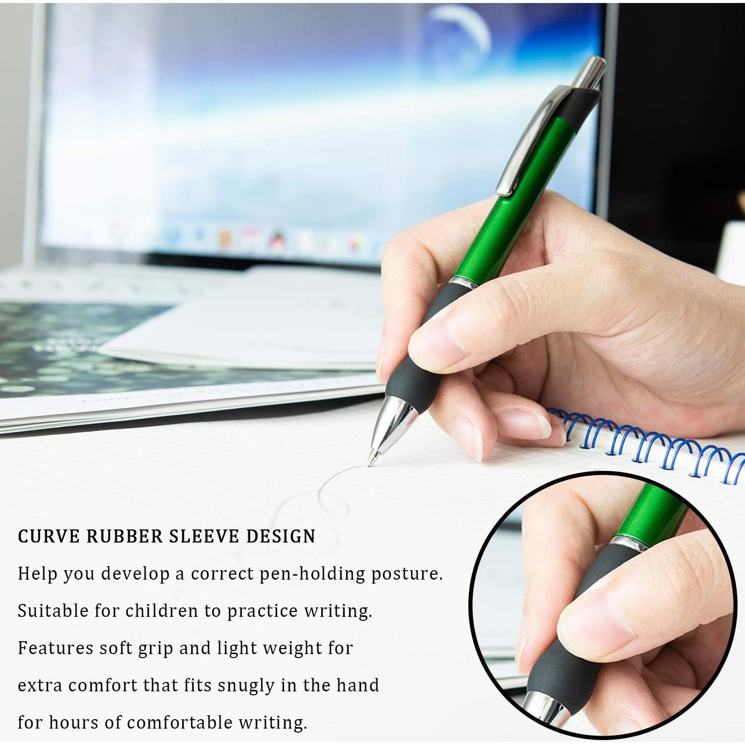 Bolígrafos Retráctiles MiSiBao Tinta Negra 1mm 12 Unidades