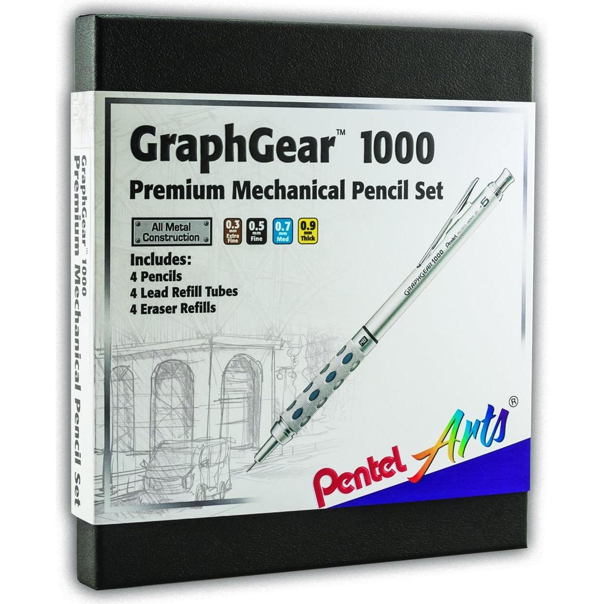 Lápiz Mecánico Pentel Graph Gear 1000 con Recargas HB
