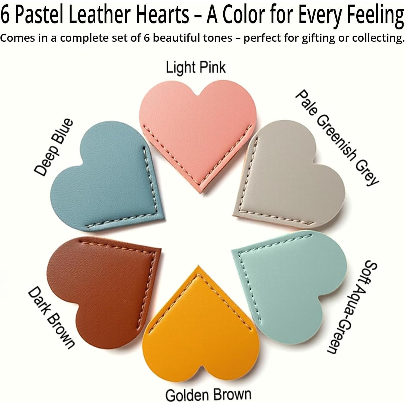 Marcadores de Corazón de Cuero OXIHOUSE&CO - Set de 6 Piezas