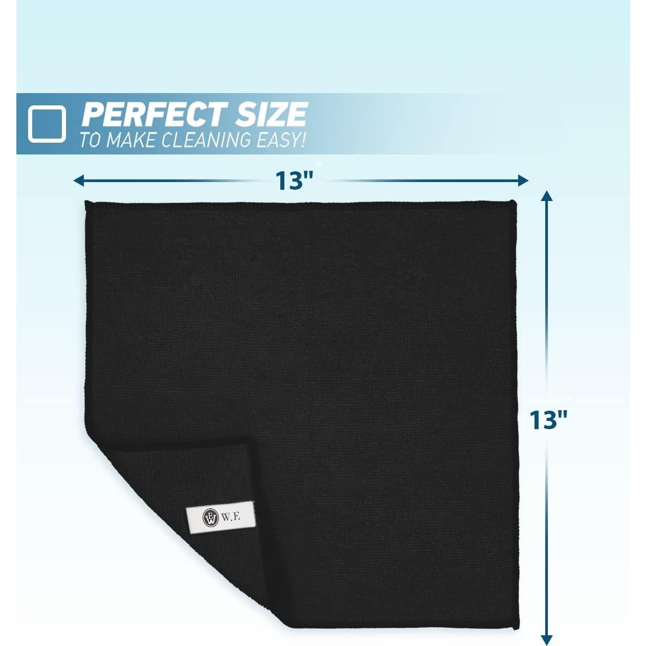 Paño de limpieza de microfibra WEAWE 50 Pcs 33x33 cm Negro