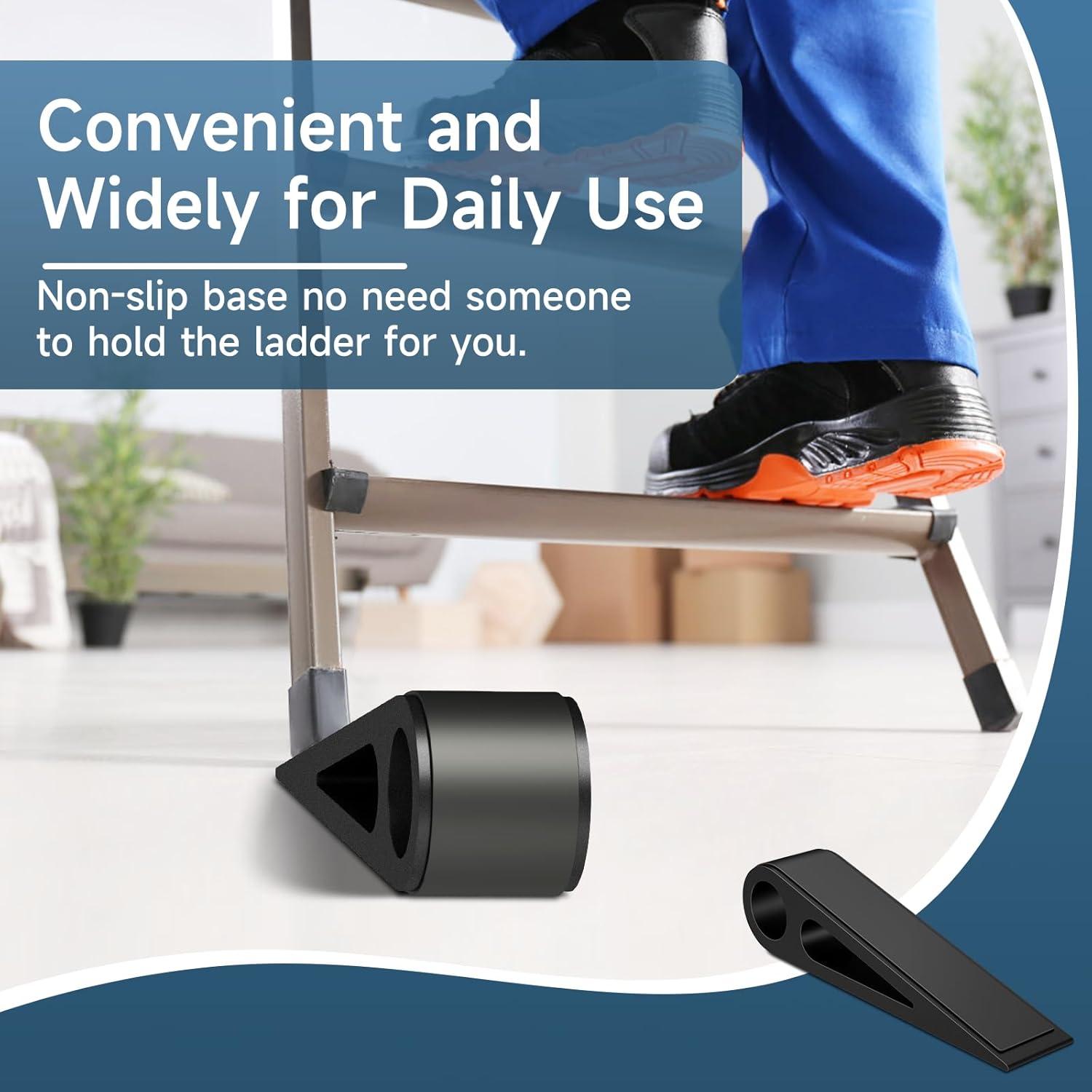 Tope de puerta Urgeeo de aluminio y goma antideslizante negro