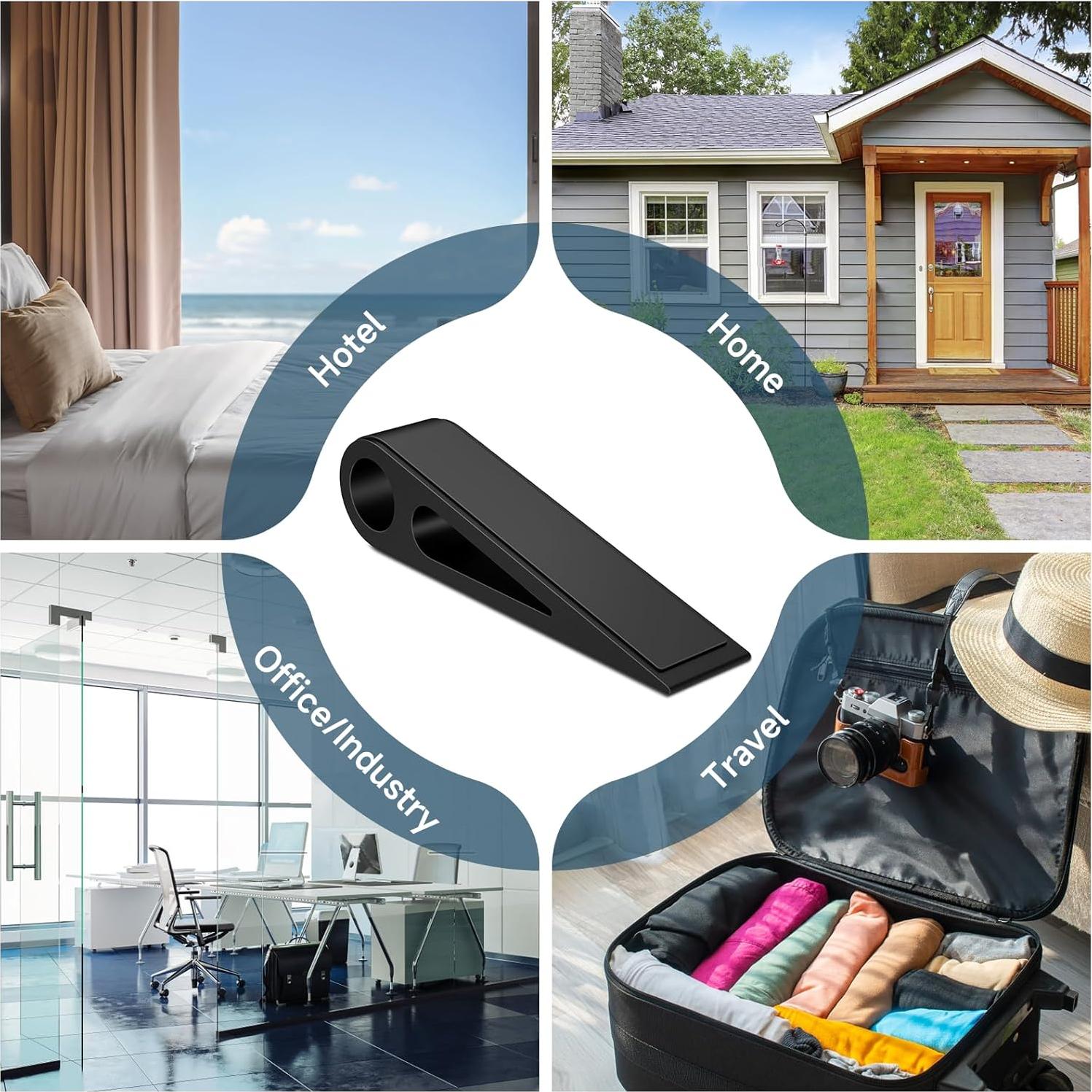 Tope de puerta Urgeeo de aluminio y goma antideslizante negro