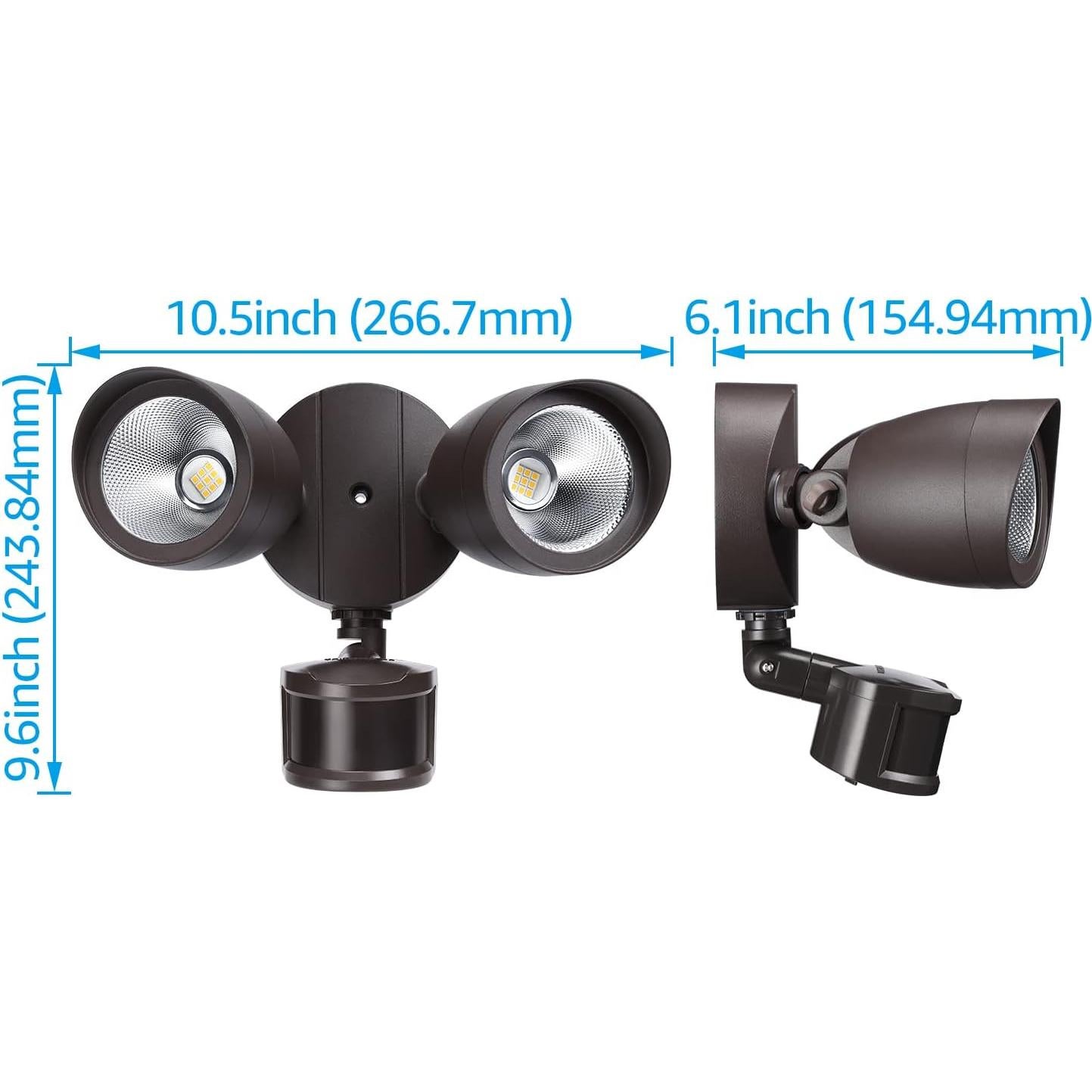 Luz de Inundación LED LEONLITE con Sensor de Movimiento 1400lm