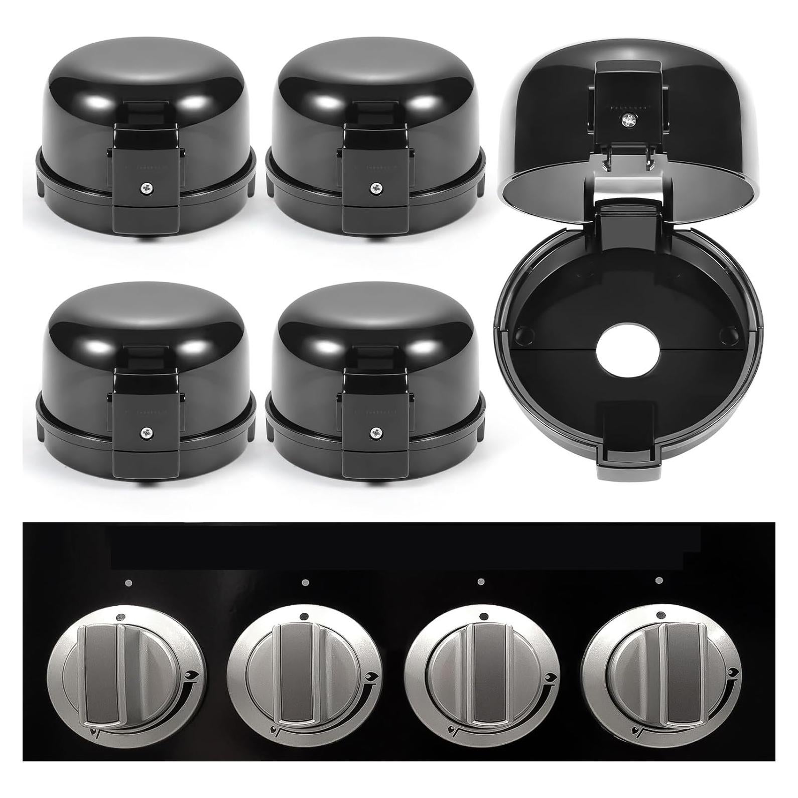 Cubiertas de Seguridad para Perillas de Estufa - 5 Pzas - Negro