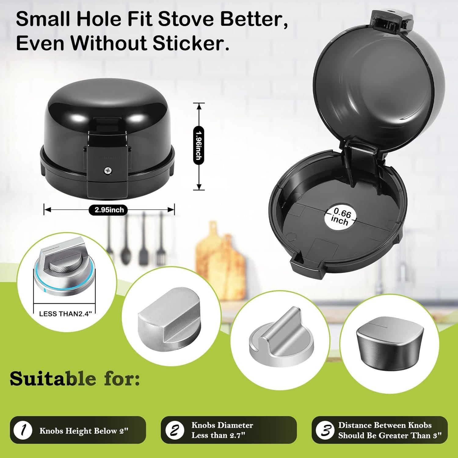 Cubiertas de Seguridad para Perillas de Estufa - 5 Pzas - Negro