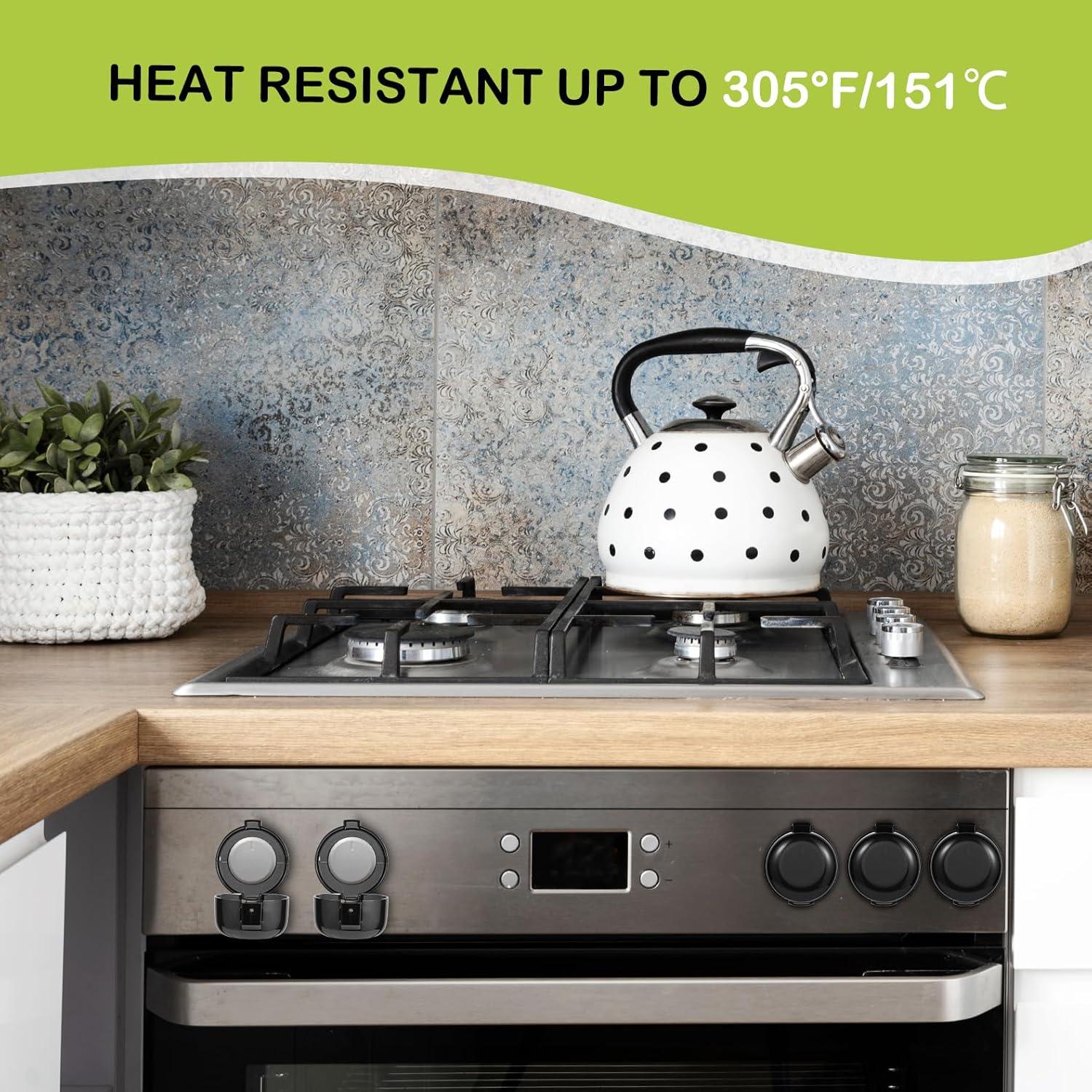 Cubiertas de Seguridad para Perillas de Estufa - 5 Pzas - Negro