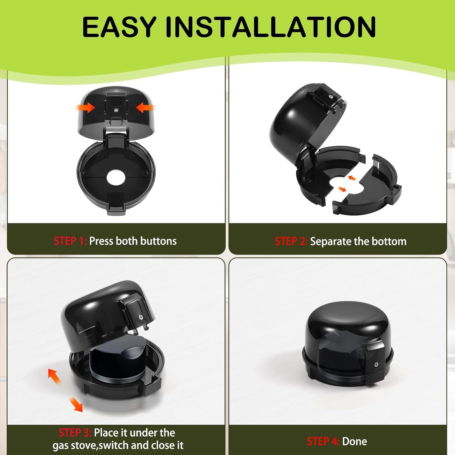 Cubiertas de Seguridad para Perillas de Estufa - 5 Pzas - Negro