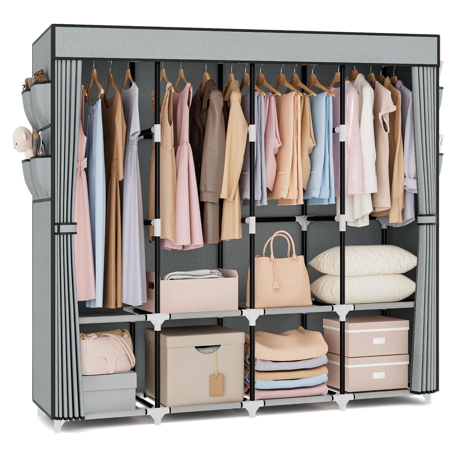 Armario Portátil VTRIN 169.6x45x166.8cm Gris con Cubierta