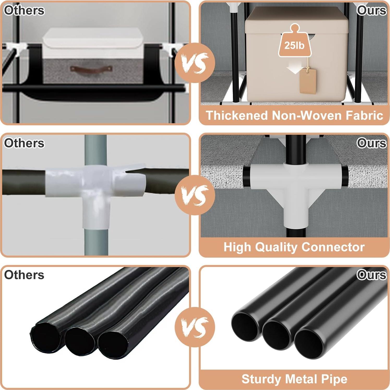 Armario Portátil VTRIN 169.6x45x166.8cm Gris con Cubierta