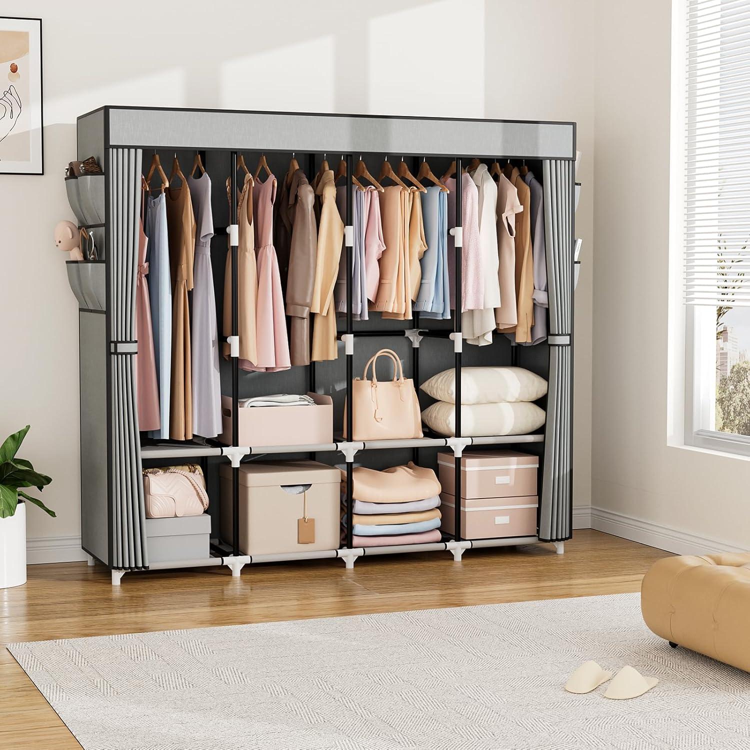 Armario Portátil VTRIN 169.6x45x166.8cm Gris con Cubierta