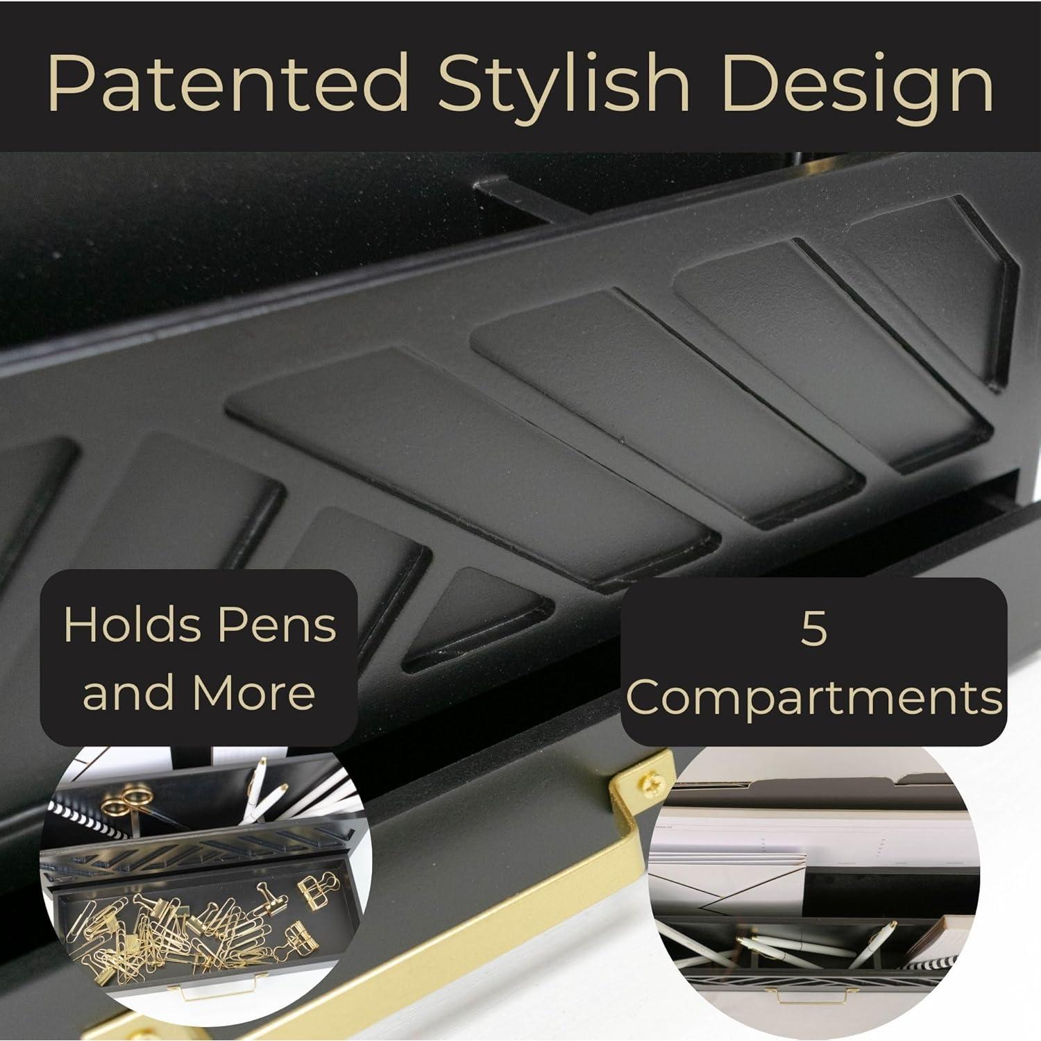 Organizador de Correspondencia BLU MONACO Negro con Cajón