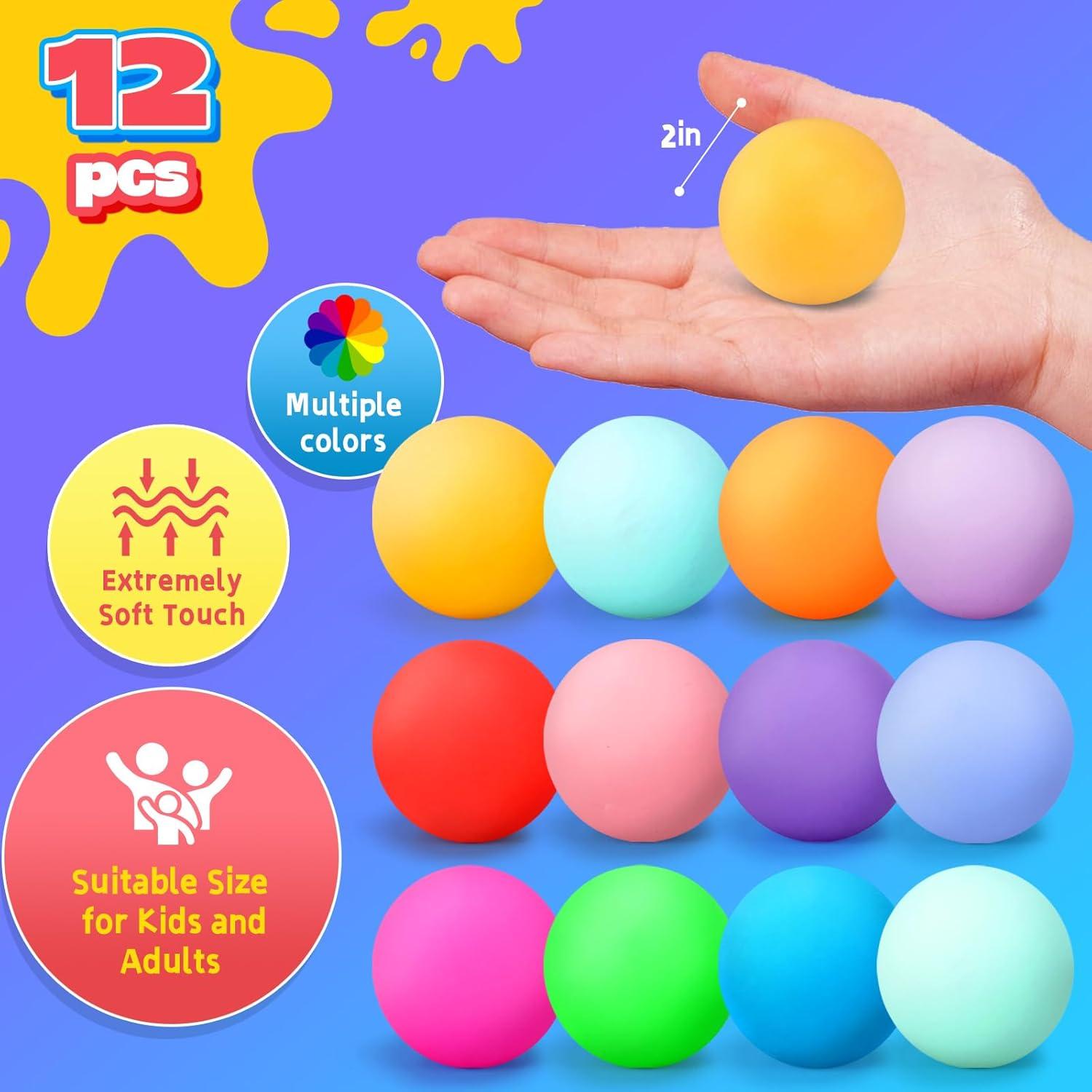 YAKHAN 12 Pelotas Antiestrés Cambiantes de Color - Suaves y Portátiles