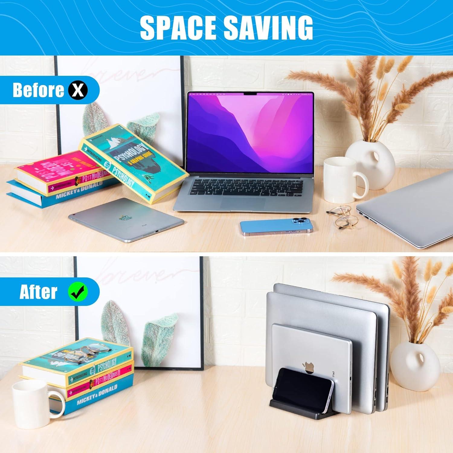 Soporte Vertical para Laptop Ryvlan 3 Ranuras Ajustable