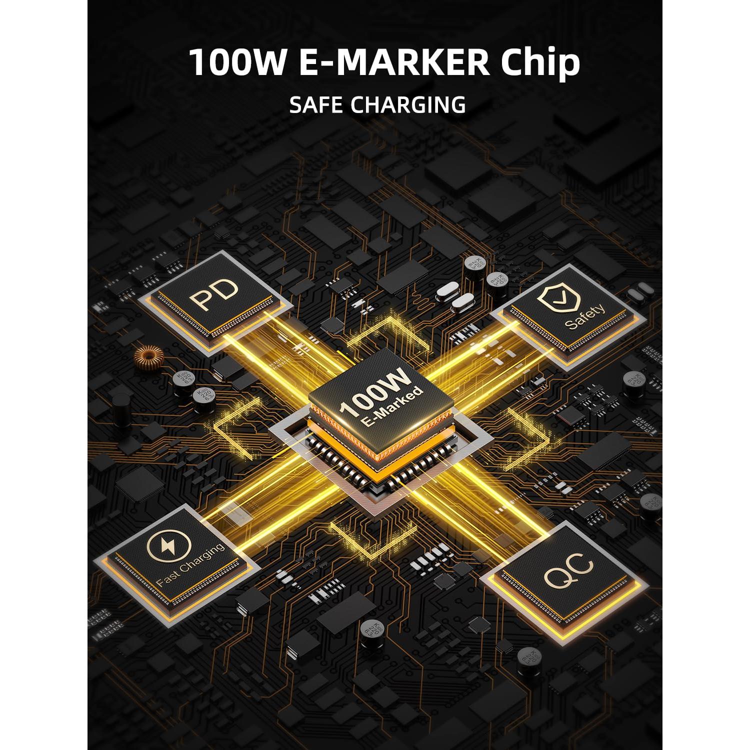 Cable de carga magnético USB C VAFOTON 100W 2Pack 1m 1.83m