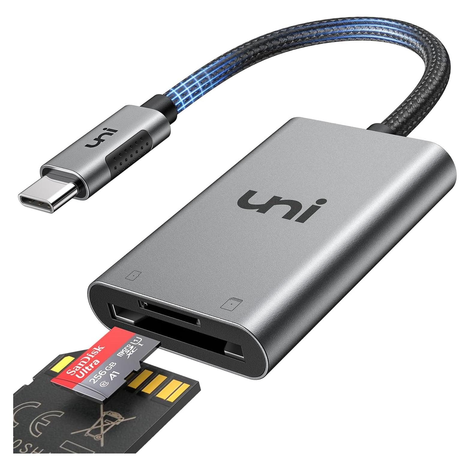 Lector de Tarjeta SD/MicroSD USB-C uni Gris 5Gbps