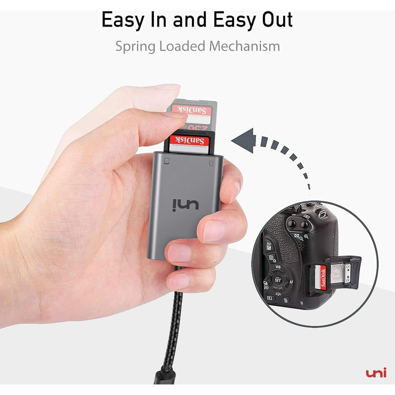 Lector de Tarjeta SD/MicroSD USB-C uni Gris 5Gbps