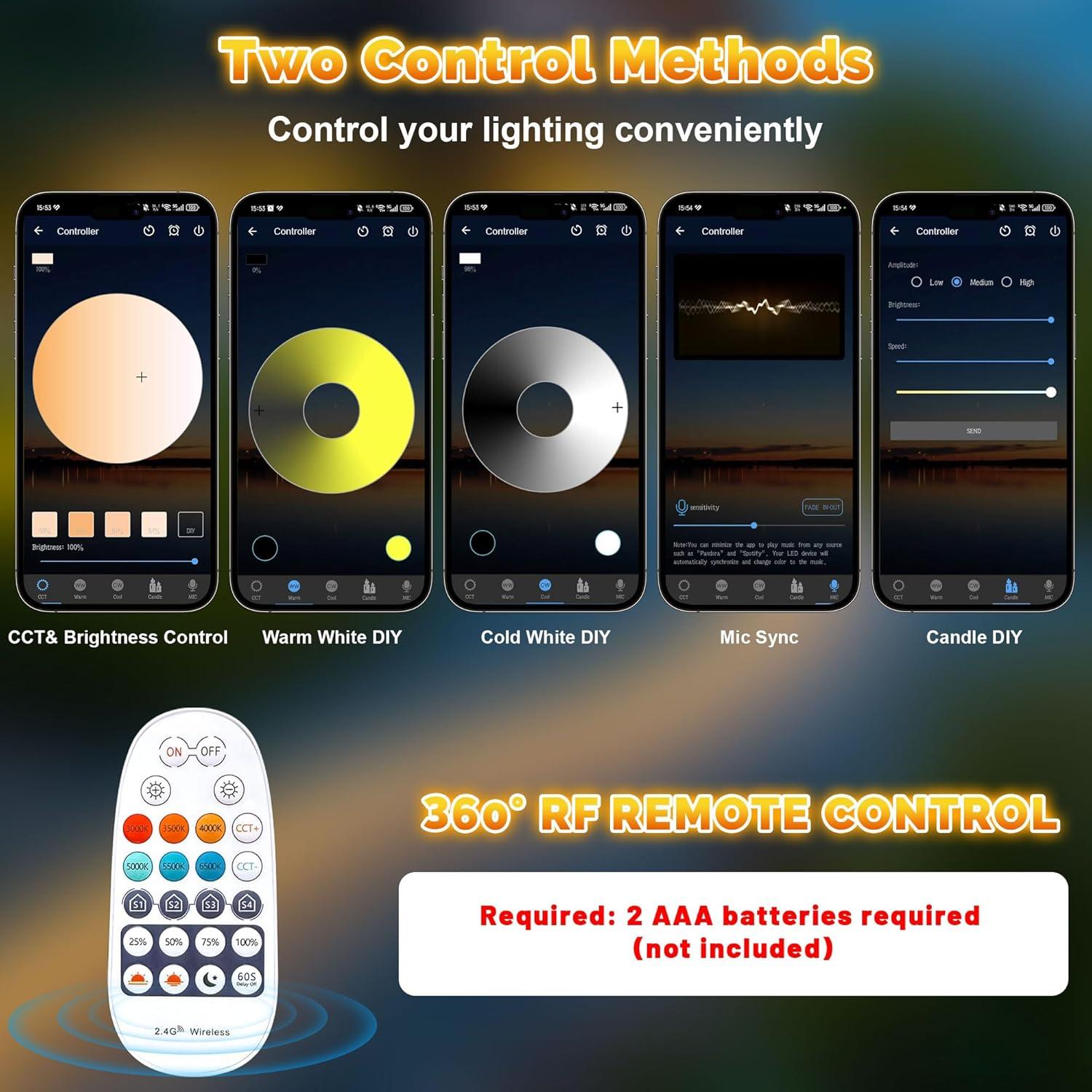 Luces de Tira LED 10M TENDIST IP67 Regulables 3000K-6500K