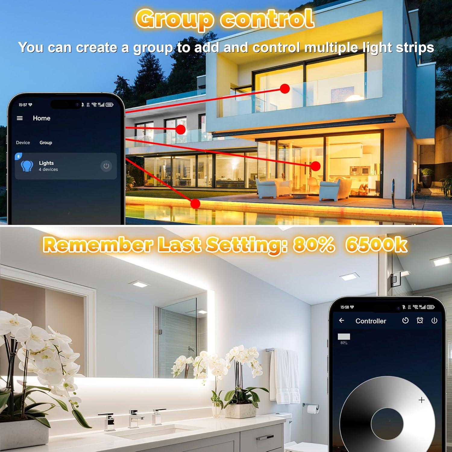 Luces de Tira LED 10M TENDIST IP67 Regulables 3000K-6500K