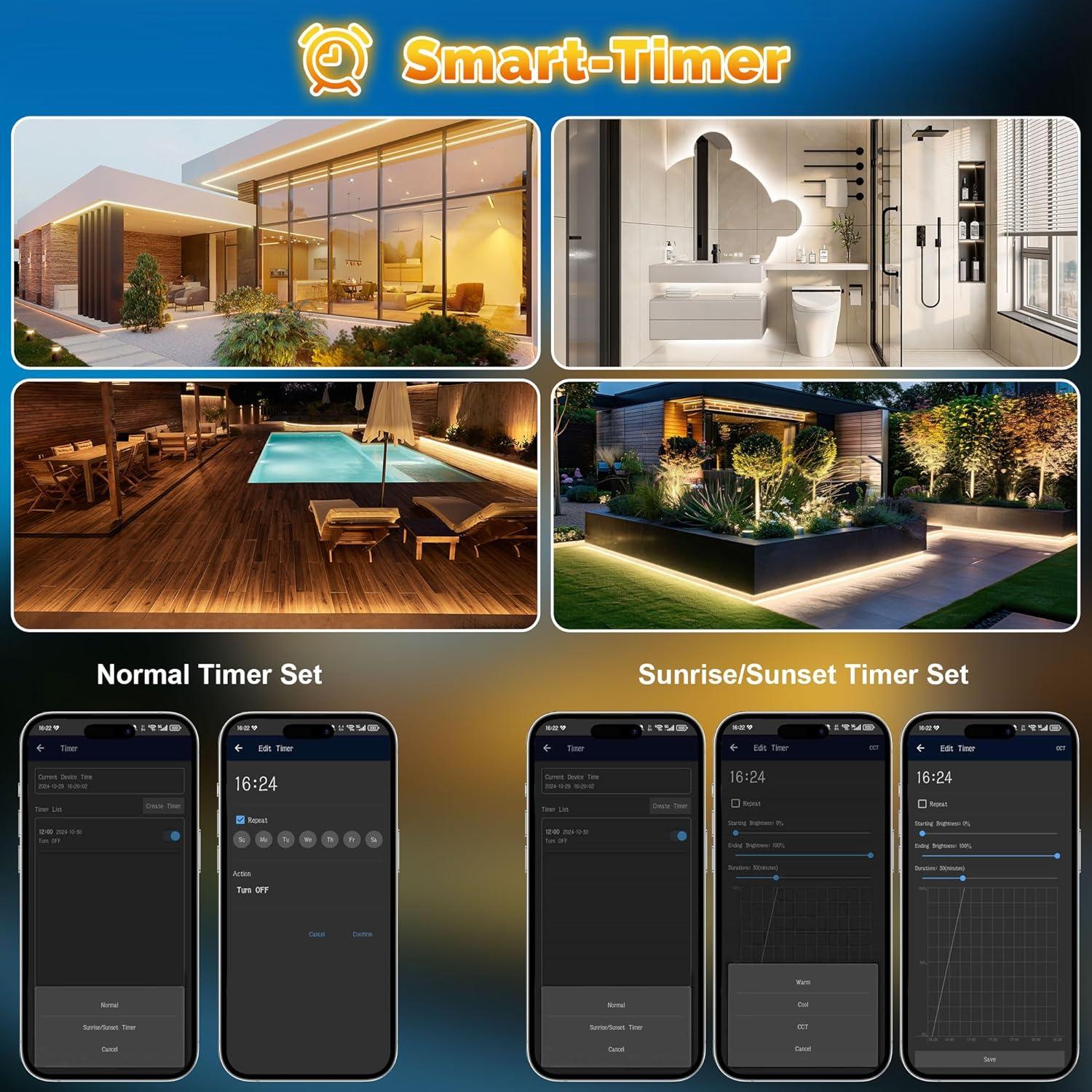 Luces de Tira LED 10M TENDIST IP67 Regulables 3000K-6500K