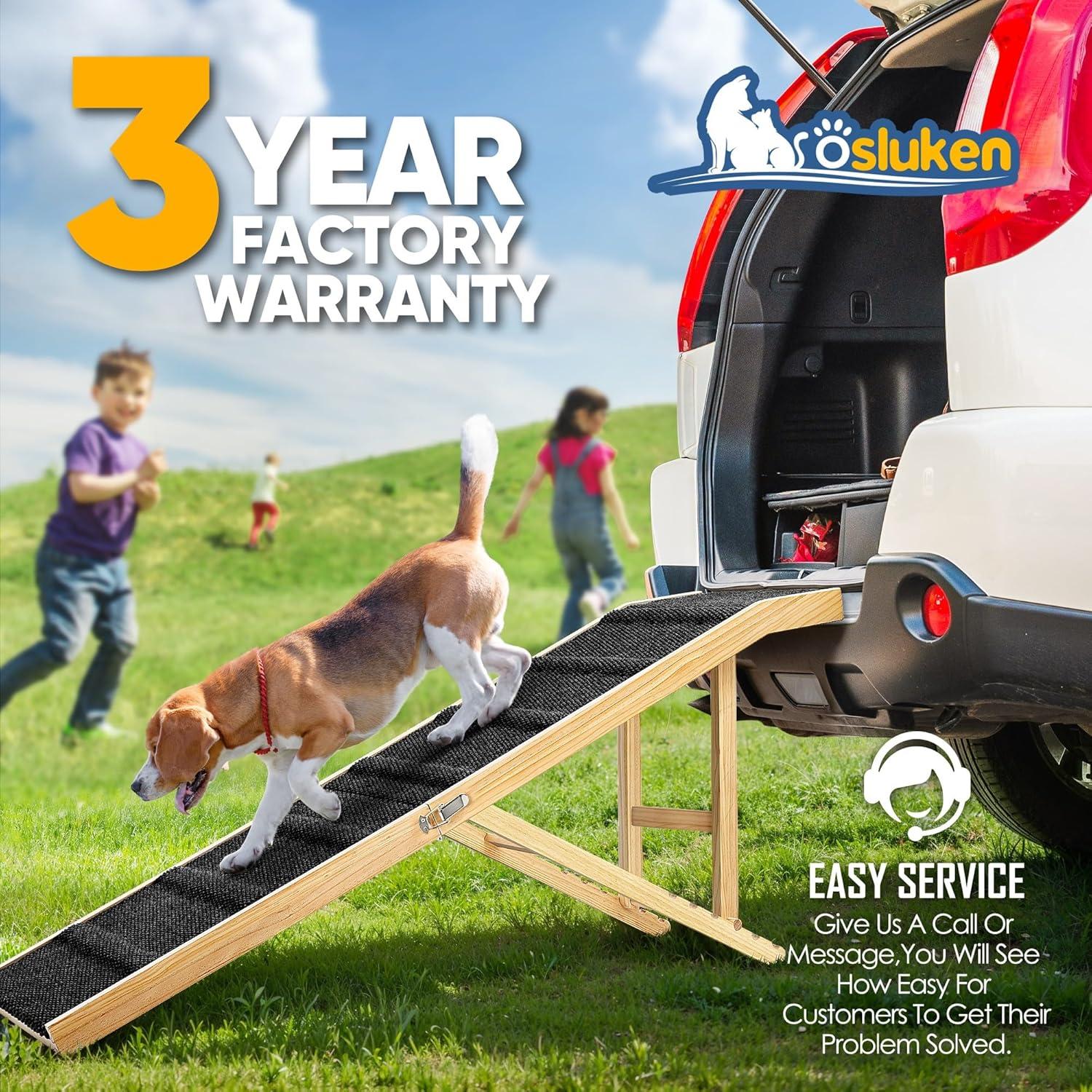 Rampa Plegable para Perros Tsukiko 64" Negra Ajustable