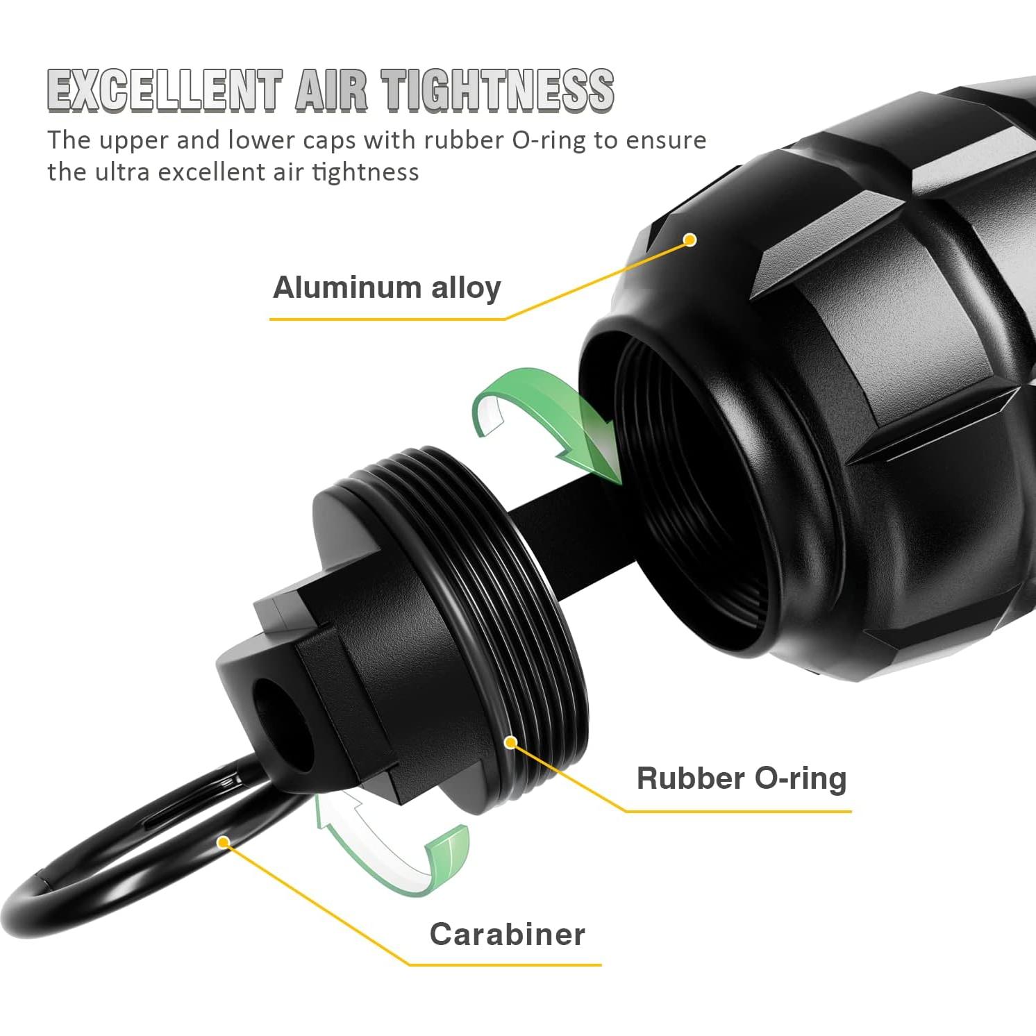 Contenedor Impermeable EDC Aluminio 6061 Negro 6.3x3.4cm