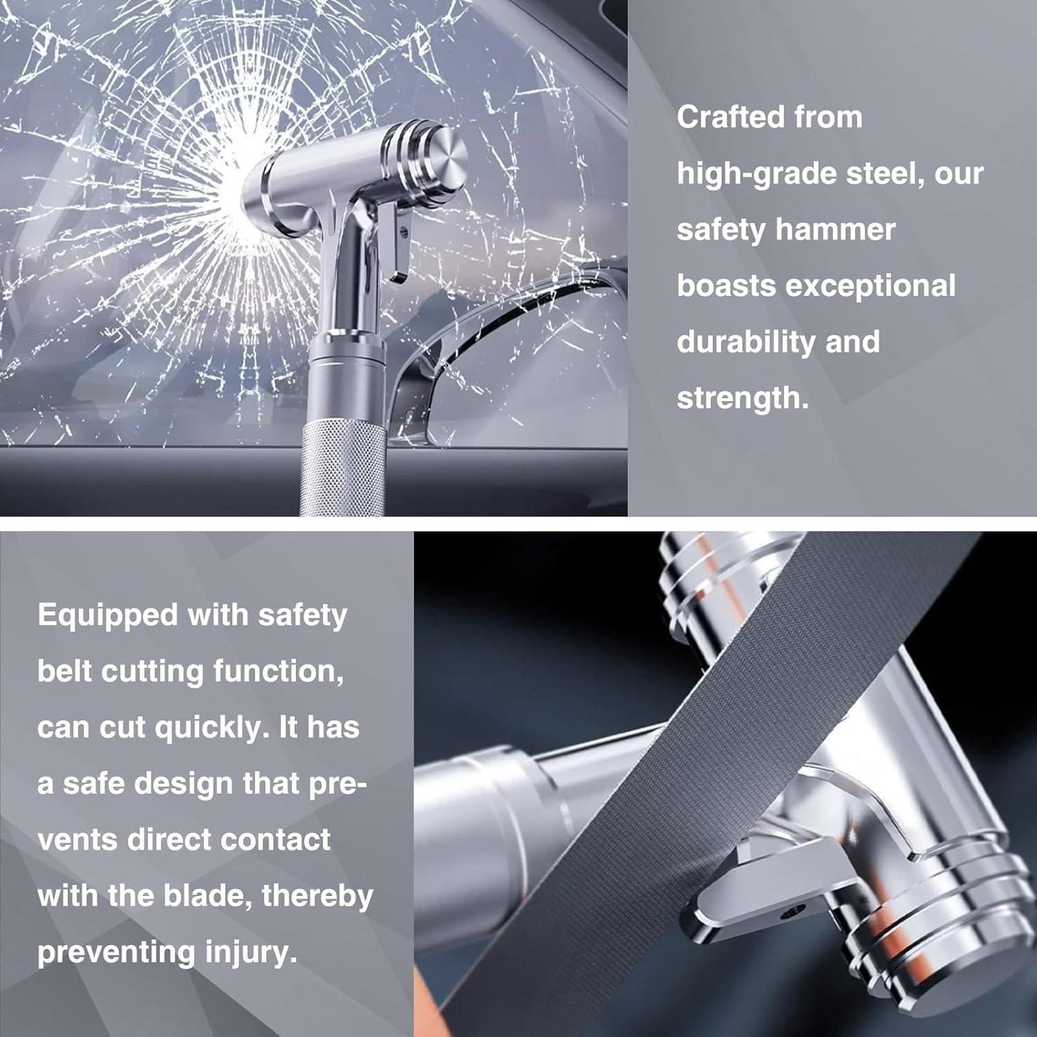 Martillo de Seguridad Tesheer para Coche - Rompe Ventanas y Cortador de Cinturones