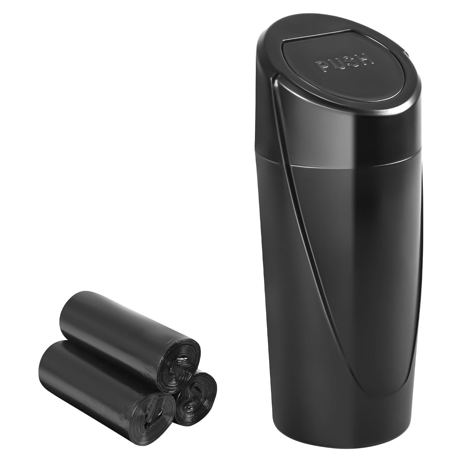 Bote de Basura para Auto EnthuLove con 150 Bolsas, Negro