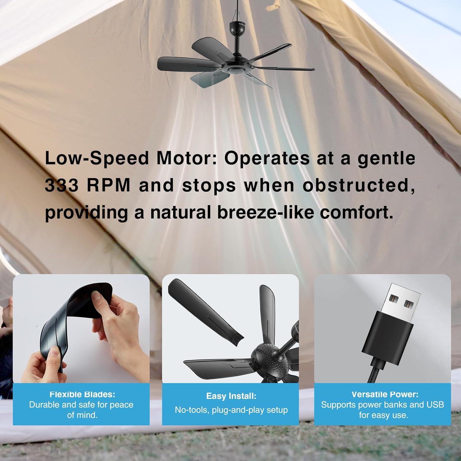 Ventilador Colgante USB Portátil Bestmoument 0.42 kg 6 Aspas