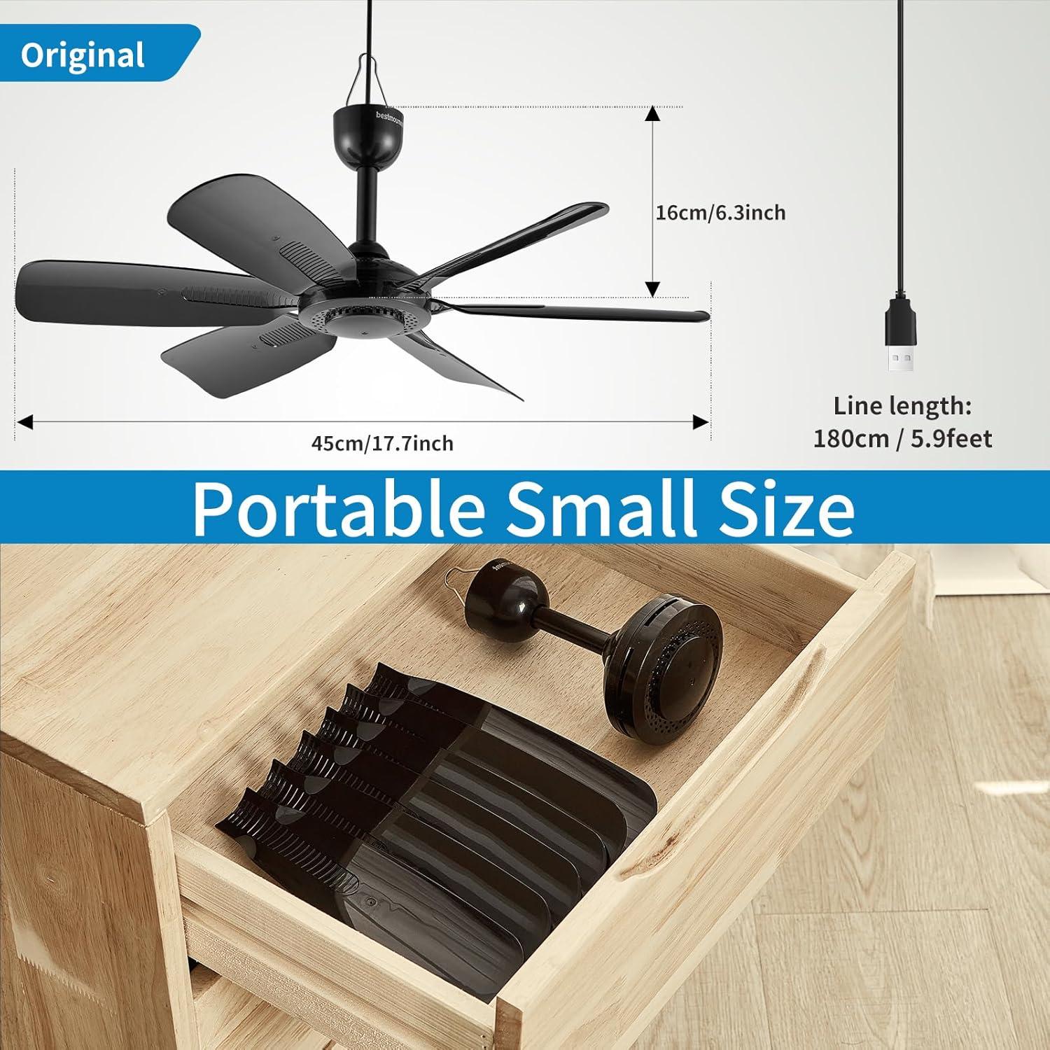 Ventilador Colgante USB Portátil Bestmoument 0.42 kg 6 Aspas