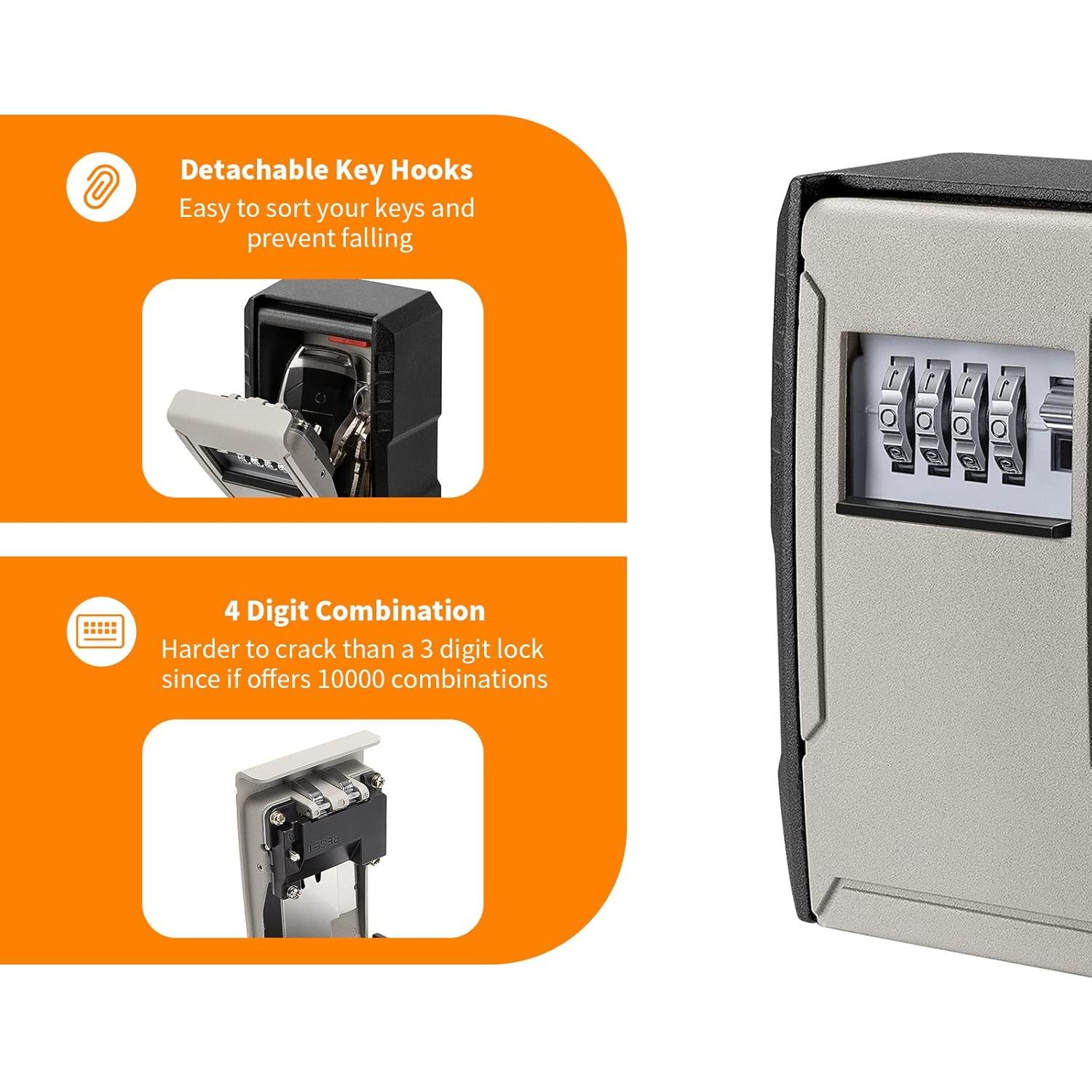 Caja de Llaves con Cerradura Fayleeko Extra Grande Negra