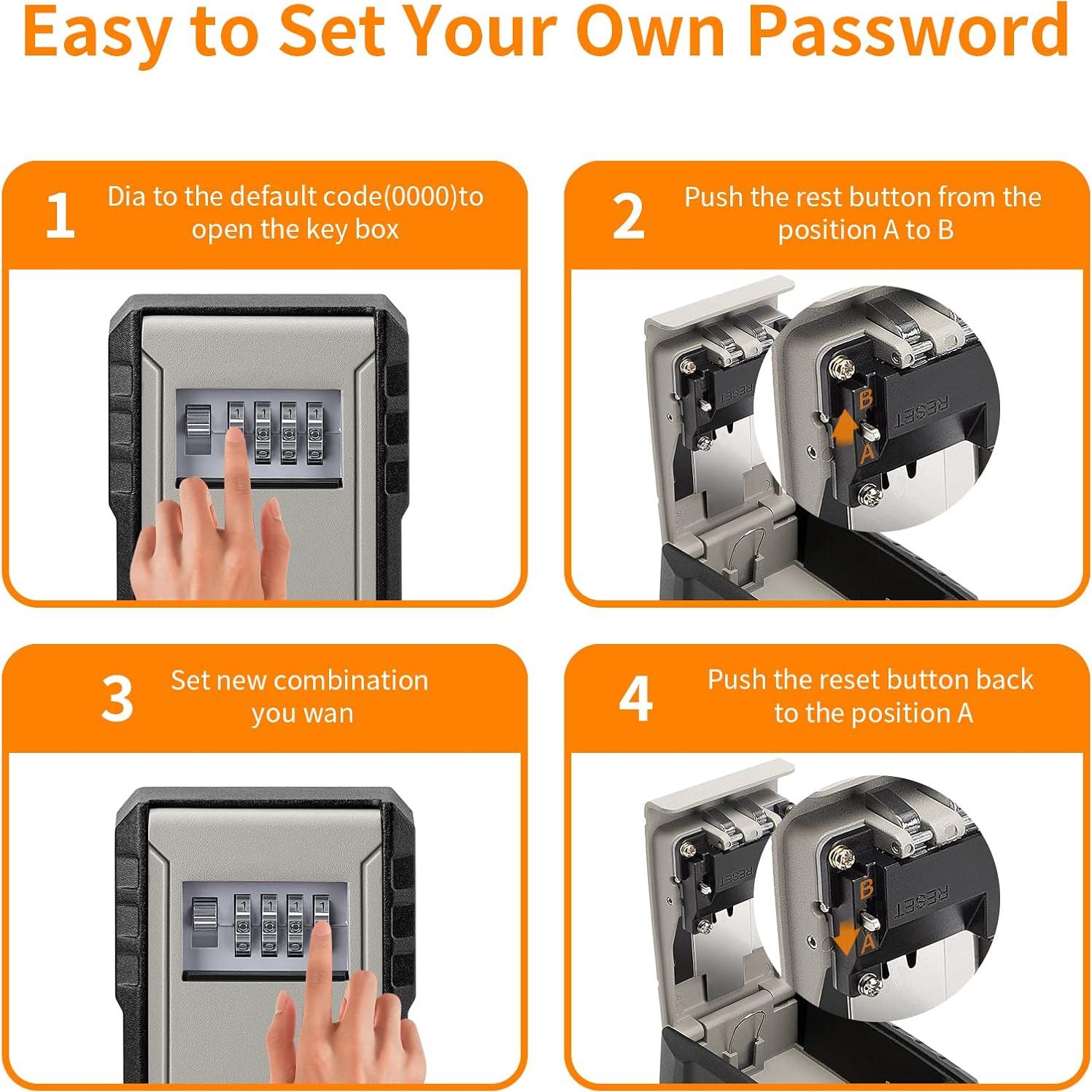 Caja de Llaves con Cerradura Fayleeko Extra Grande Negra