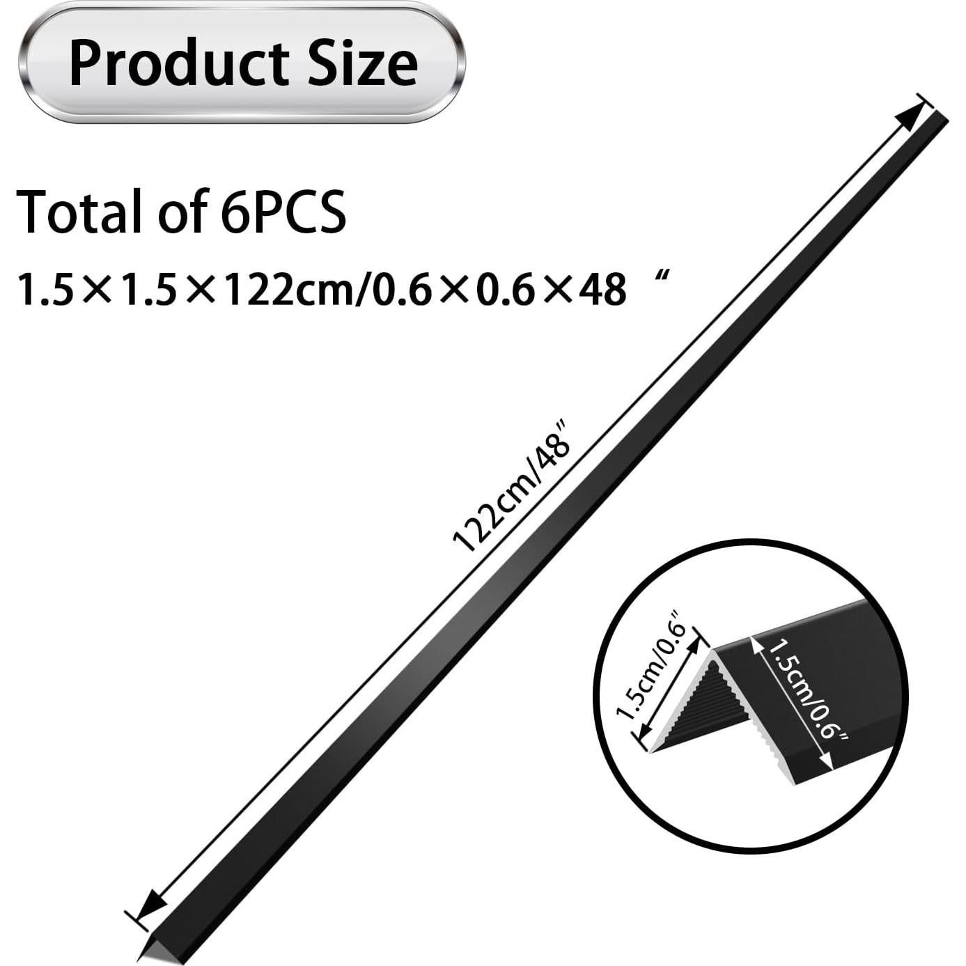 Protector de Esquina de Aluminio SOLICASE 0.6x0.6x122cm 6Pcs