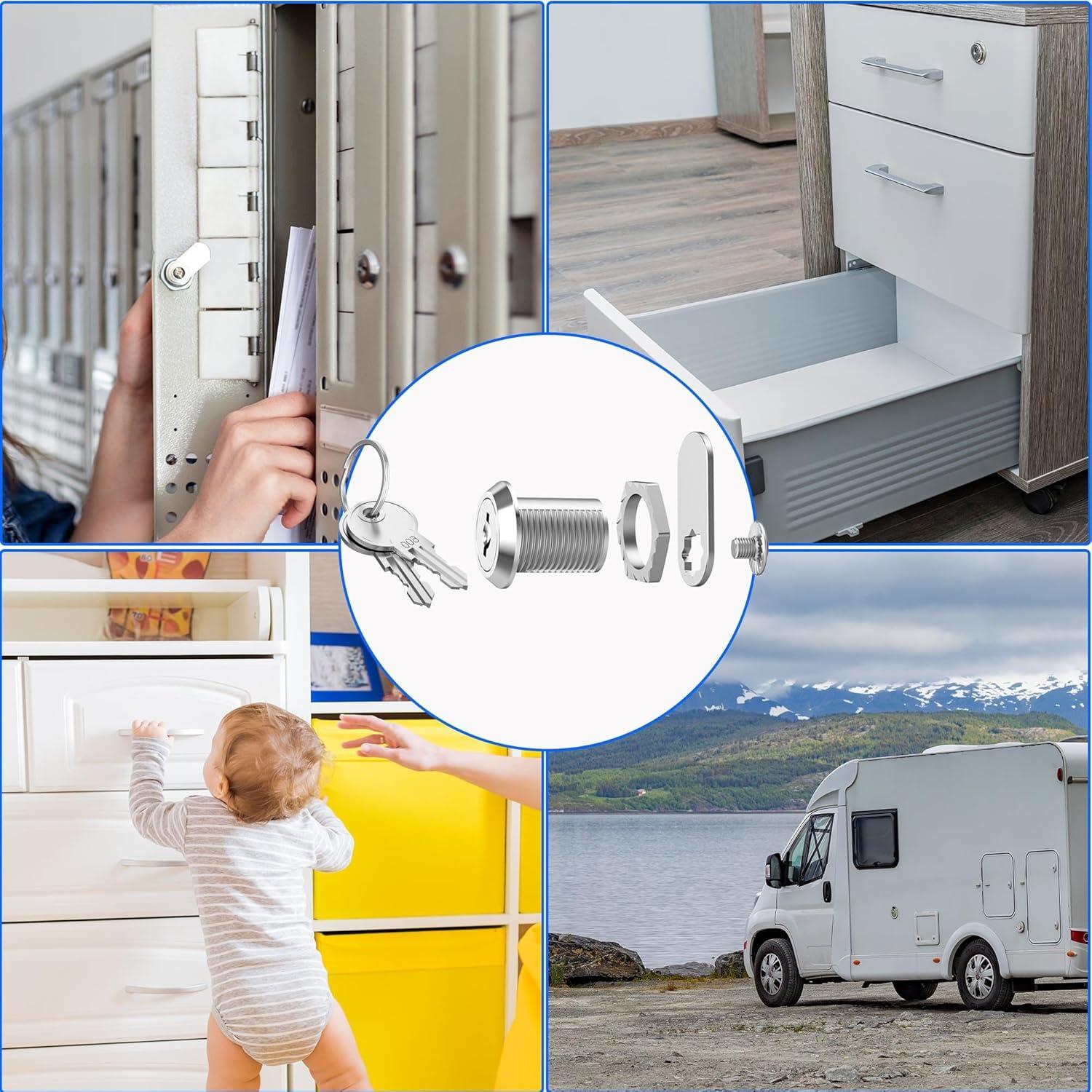 Cerradura de Gabinete BOZXYE con Llave Igual 16 mm Cromada