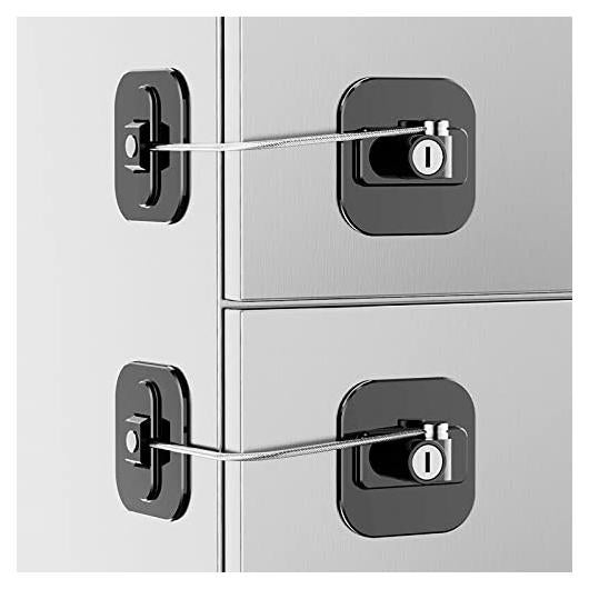 Cerradura para Refrigerador Frenflu con Llave - 2 Piezas, Negro